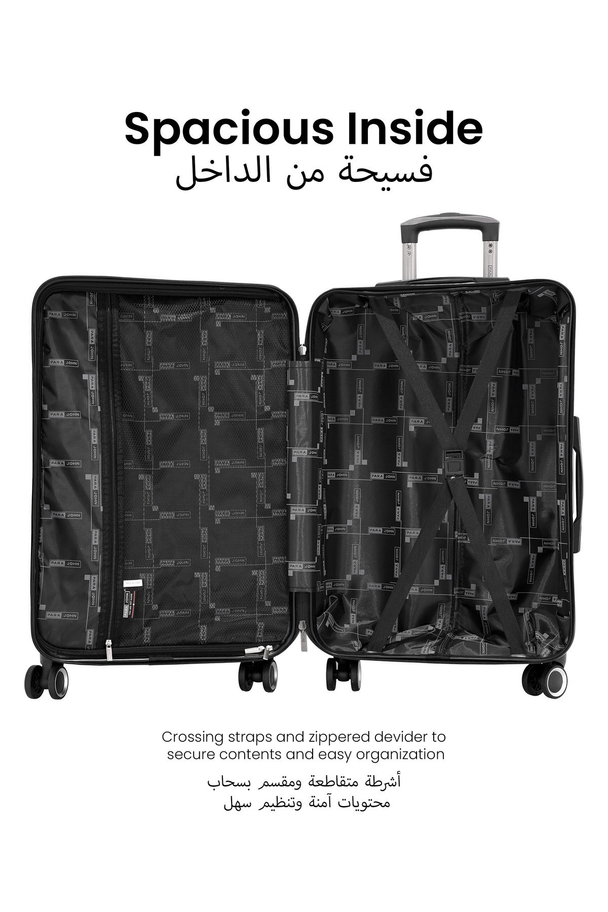 PARAJOHN-AeroShield 24-Inch ABS Hard Case Checked-In Luggage Trolley Bag with 8 Spinner Wheels and Lock 4