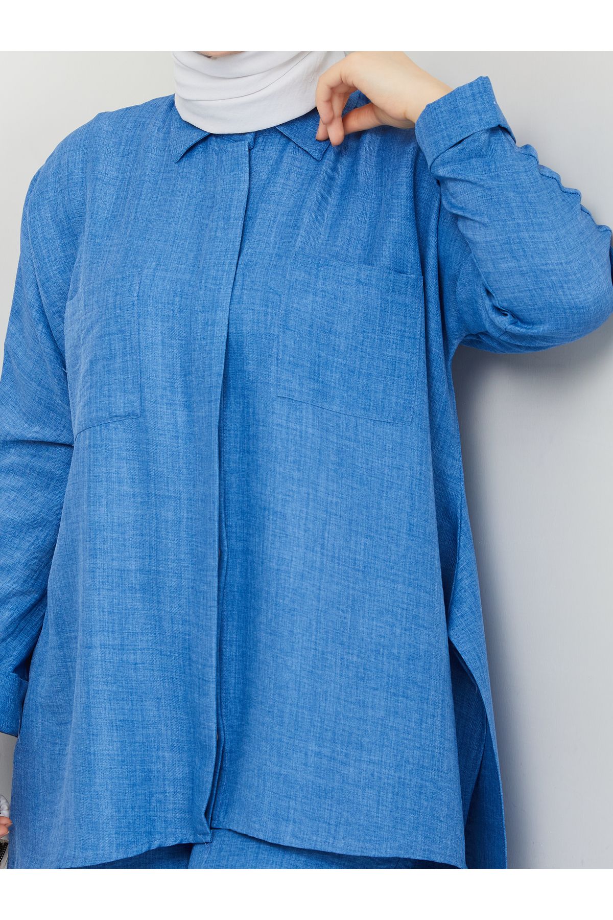 MODAMÜNASİP-My Sofia Linen Trouser Suit with Double Pocket Detail in Its Most Beautiful Colors 7