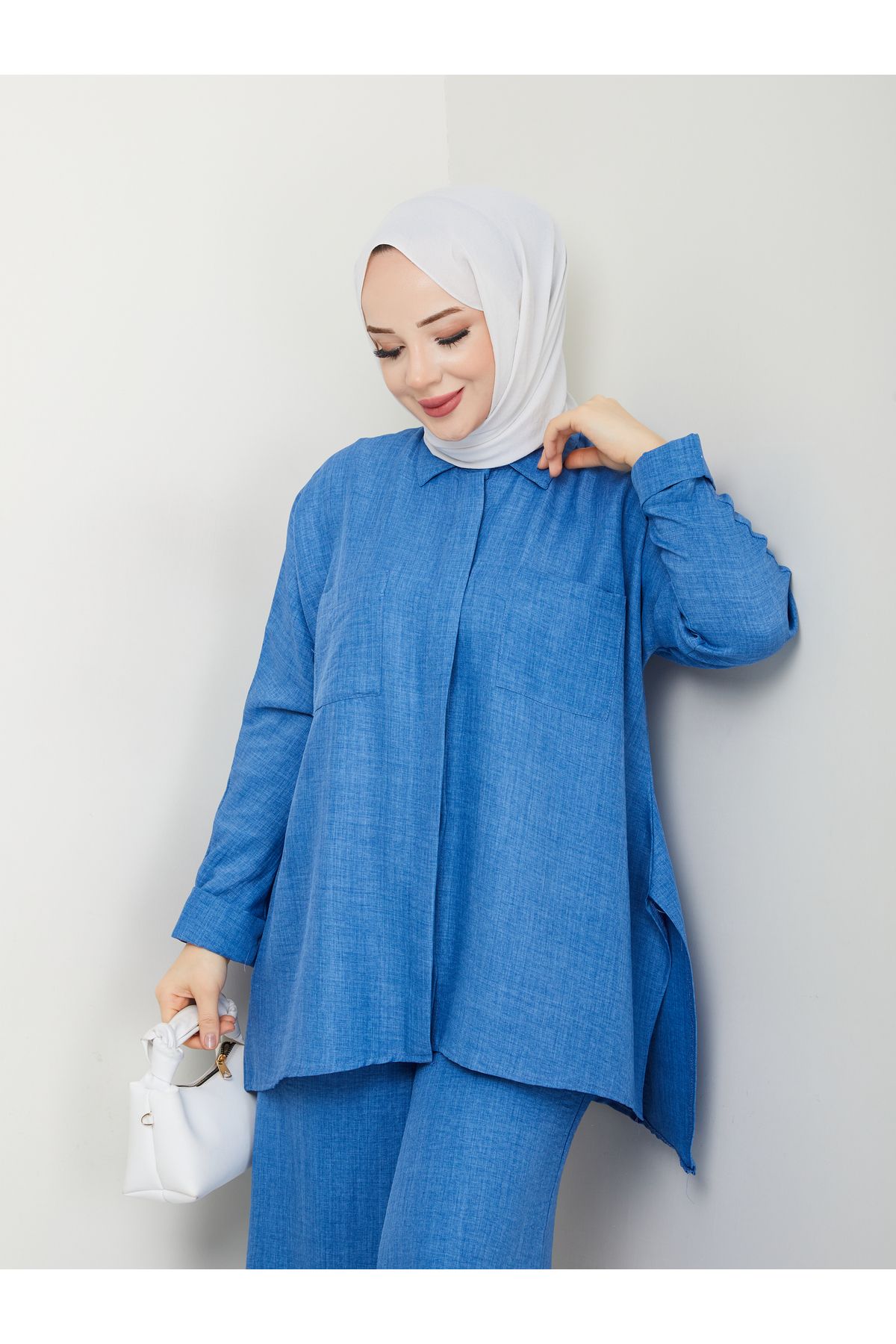 MODAMÜNASİP-My Sofia Linen Trouser Suit with Double Pocket Detail in Its Most Beautiful Colors 4