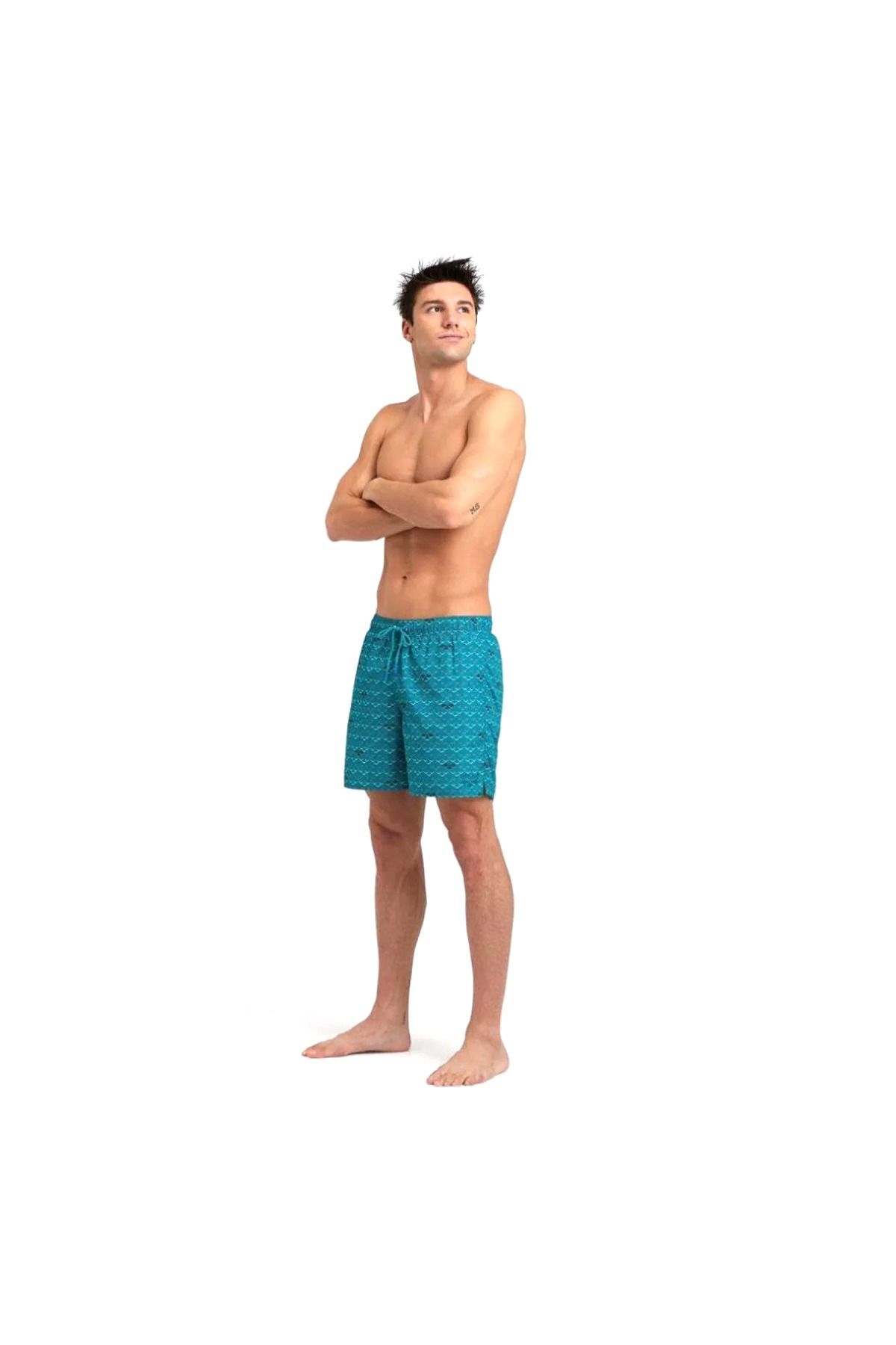 ARENA-Beach Allover Men's Green Swim Shorts005980600 3