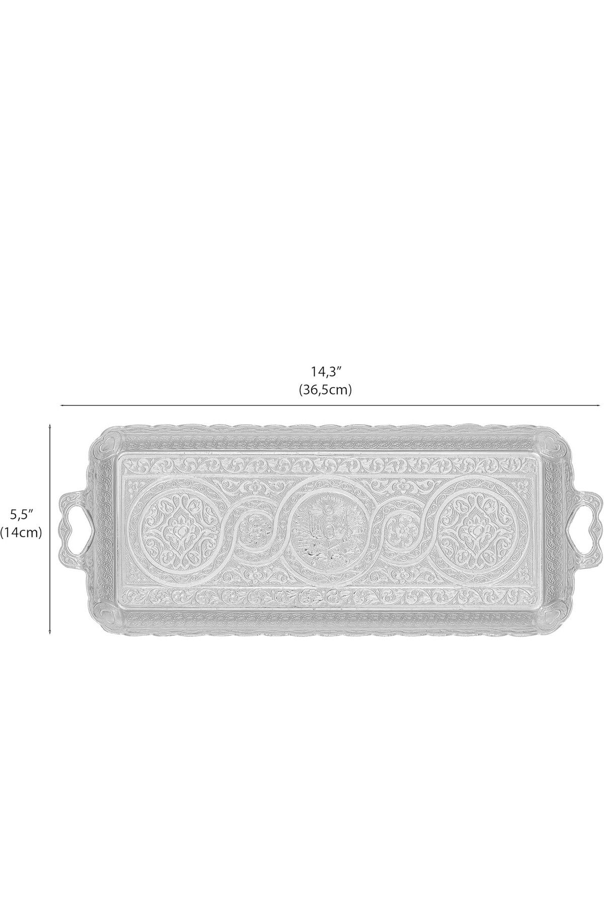 KT HOME-2-Person Tray 33X14Cm - Serving Rectangle for Handle Tray Cast Tray 3