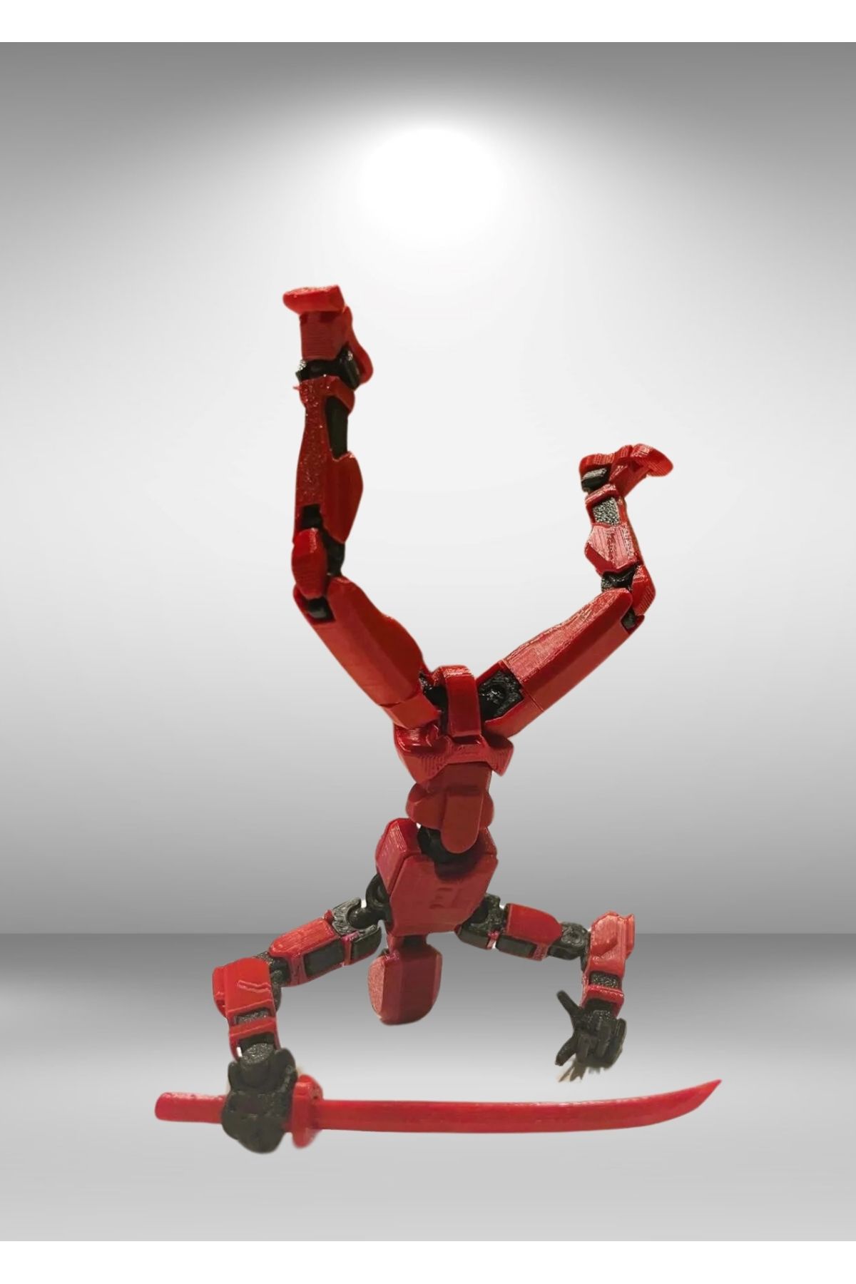 HobiHub-Movable Action Figure Red Black – T13 / Titan 13 Dummy, Including Katana 4