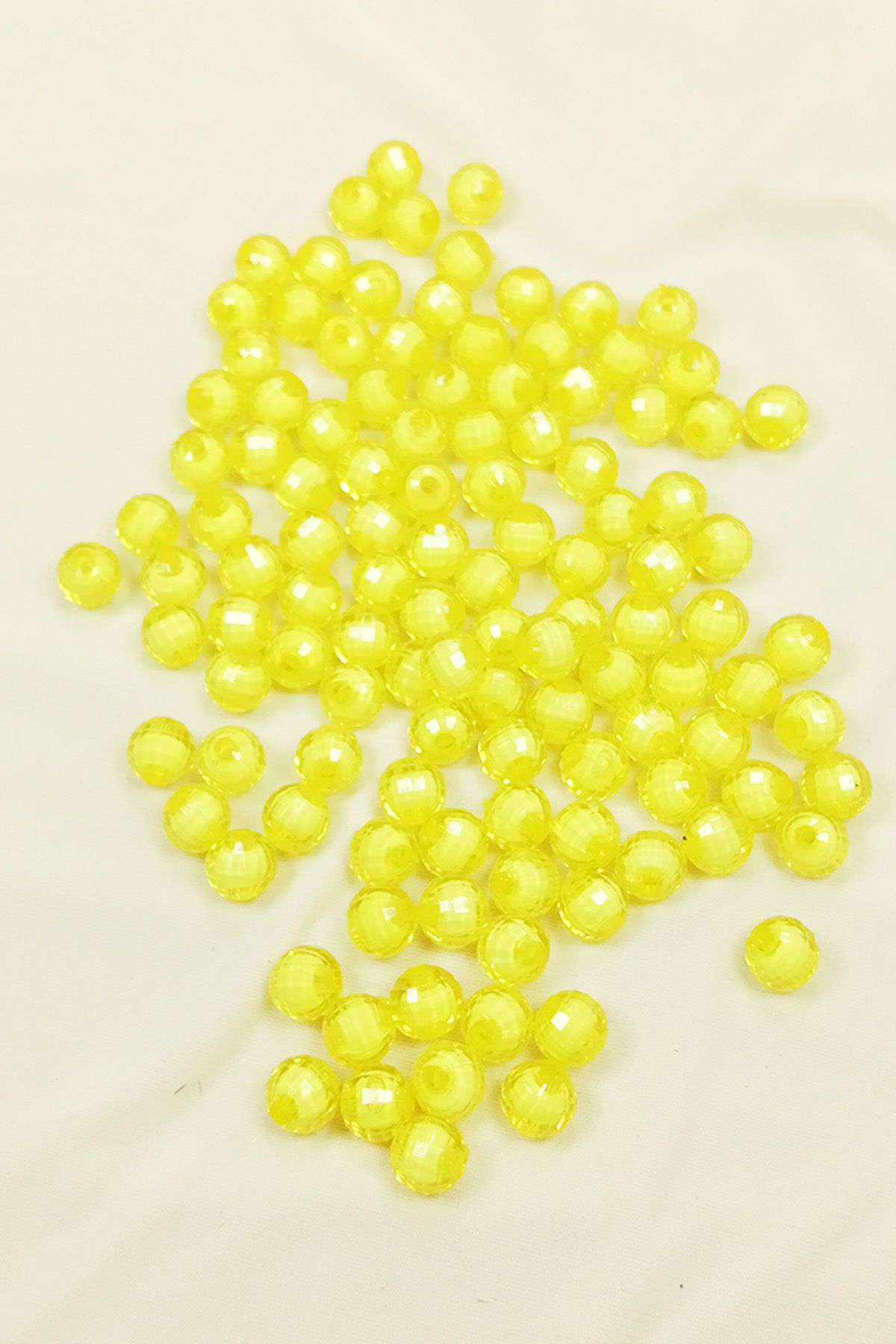 Mu Art Dünya Boncuk İçten Boncuklu Bileklik Çanta Boncuğu 10 Mm 50 Gr Sarı - Bnc464