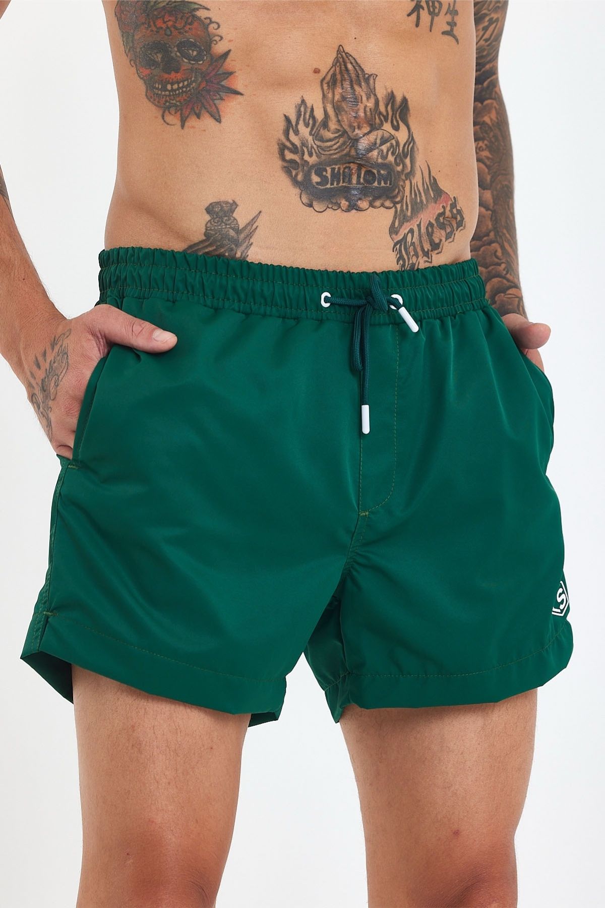 MADZEYMODA-Premium Men's Lined Emerald Swim Shorts Ls-95093 6