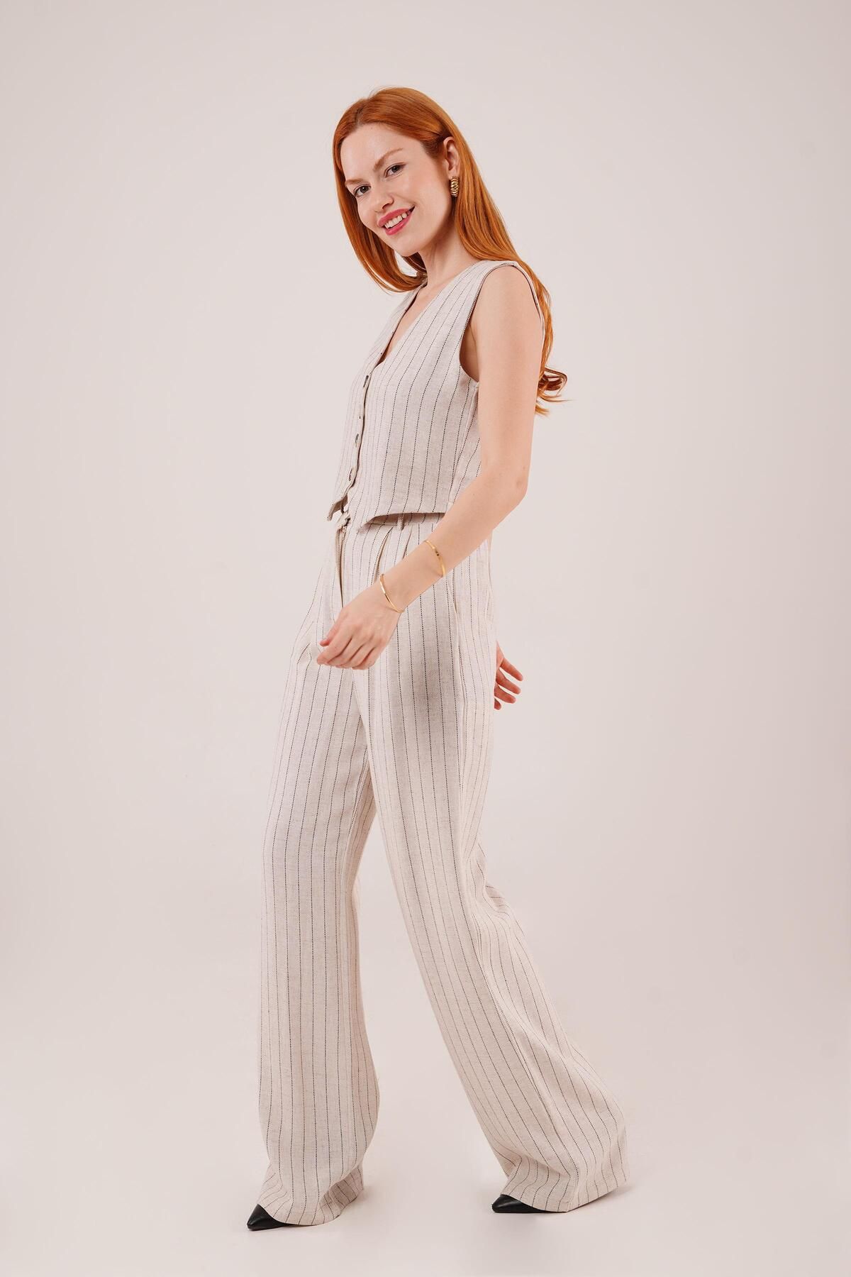 JANES-Vest and Trousers - Black Striped Double Suit 4