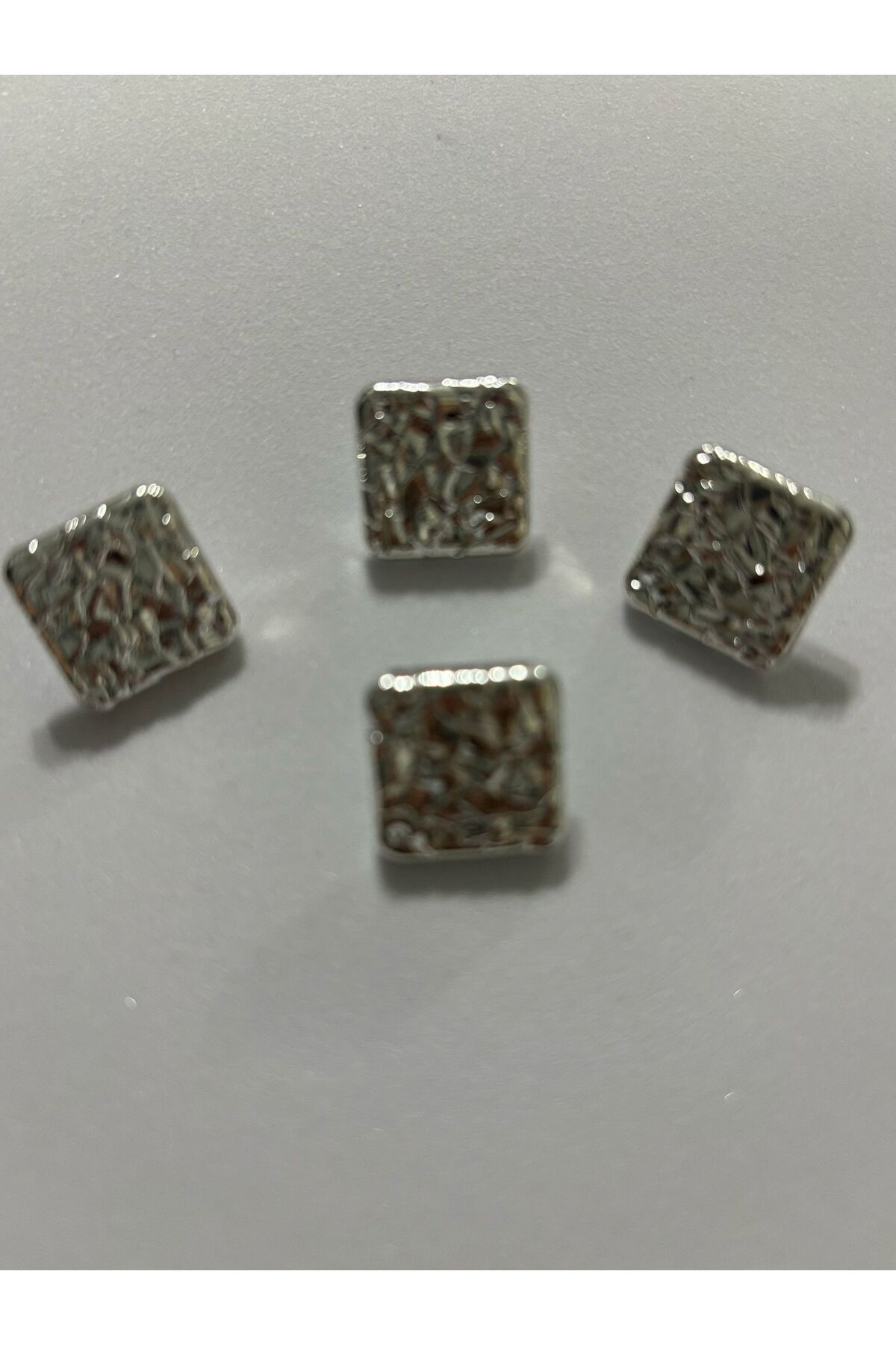 BEİLYS COSMETİCS & ACCESSORY-Z.A.R.A Model Square Button Design 1.18 cm Metal Button 3