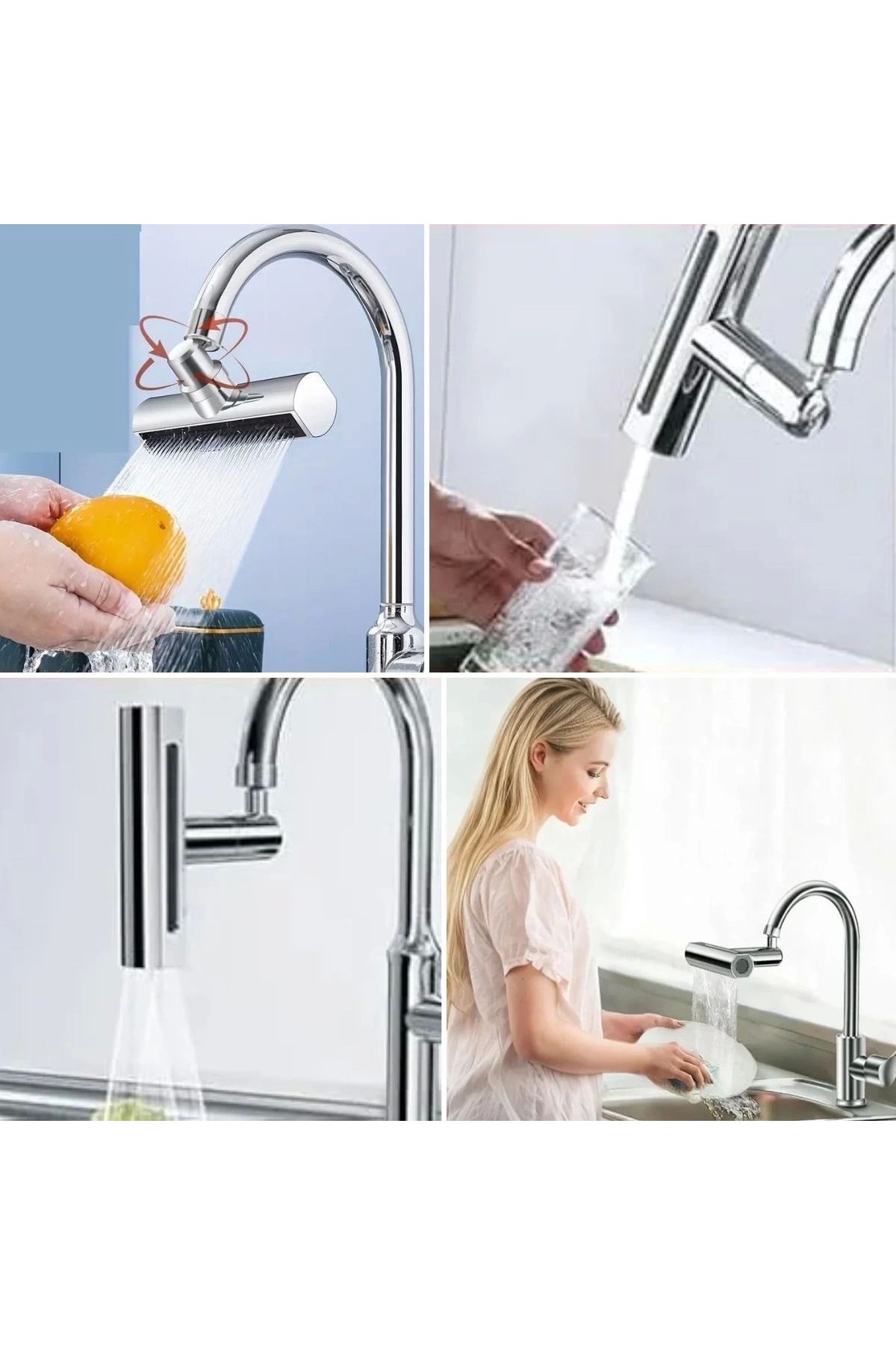 Light up-Multi-Purpose Faucet Adapter with 3 Different Modes Universal Faucet Head Waterfall Faucet 4
