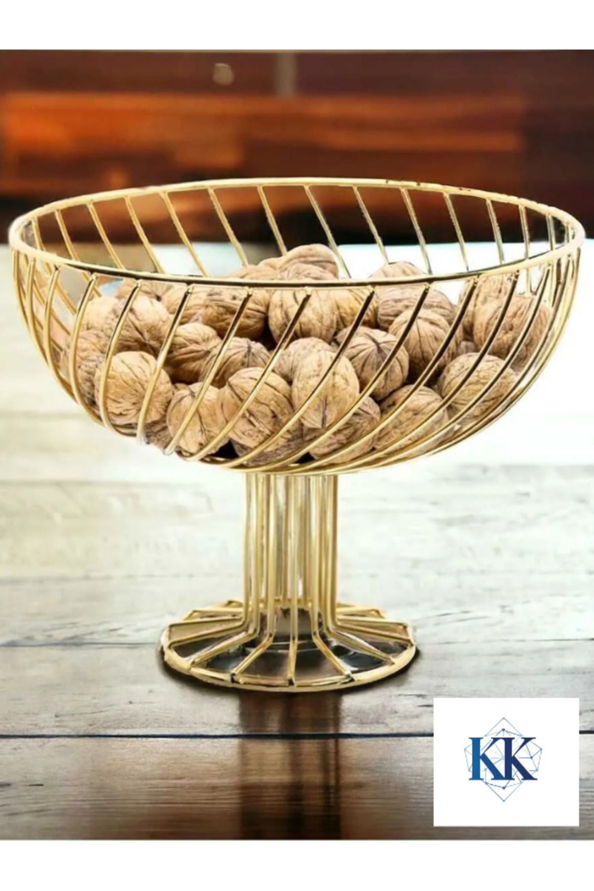 KENAN KAYA Dönence Gold Metal Meyvelik / Meyve Sepeti / Sebze Sepeti / Sebzelik