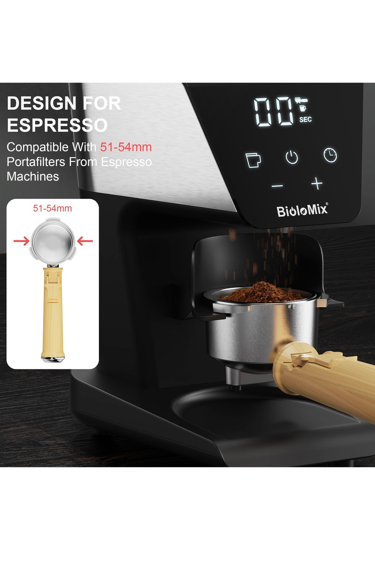 BioloMix-12-Cup Electric Coffee Grinder - 30 Precise Settings, 2-in-1 Design, Large Capacity for All Brews 6
