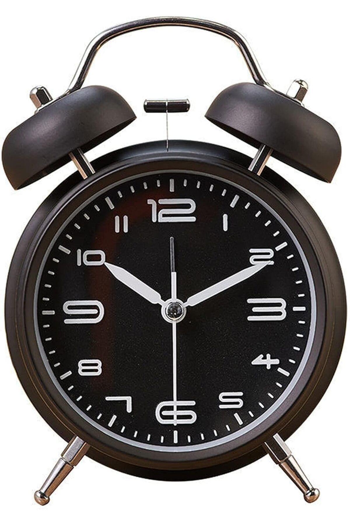 COOYA-4 inch Twin Bell Alarm Clock, Metal Frame Alarm Clock,3D Dial with Backlight Function Twin Bell 1