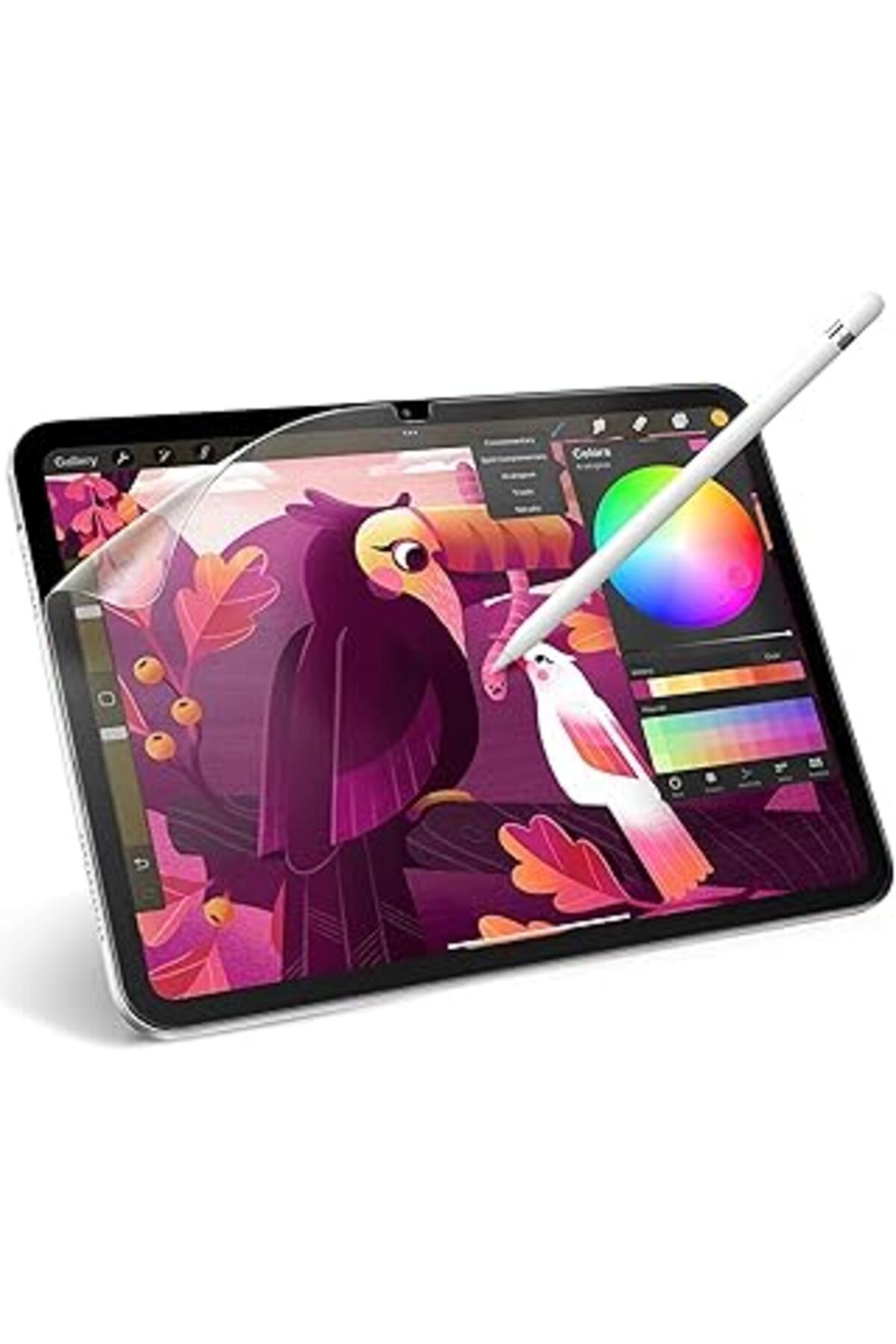 Mu Art Teknosepetim Ipad 10.9 Air 4 2020 Paper Like Kağıt Hissi Kaymaz Yüzey Pet Mat Ekran Koruyucu Çizim