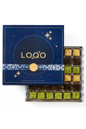 LOQO Özel Hediyelik Kutu %50 Antepfıstıklı Baklava Lokum (NET 500GR) (ÖZEL KU...