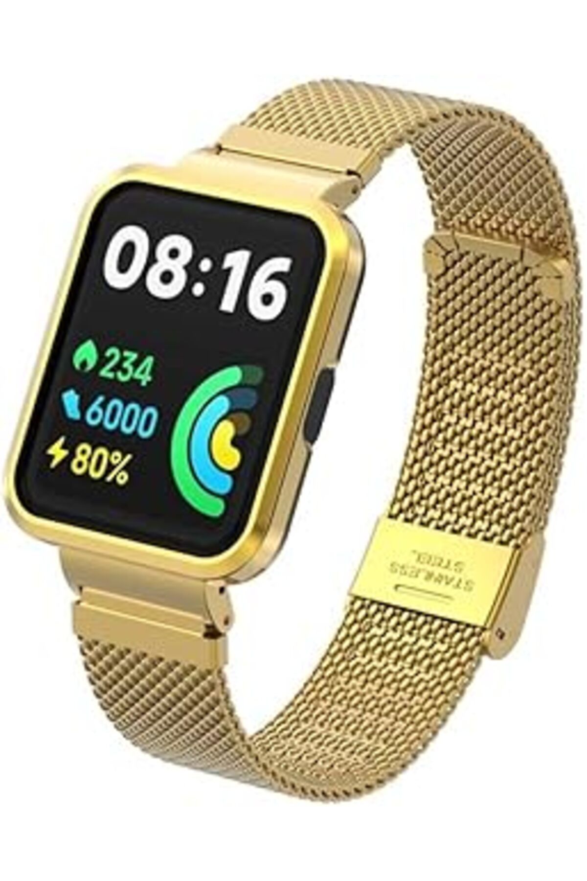 karadağsb Zore Xiaomi İle Uyumlu Redmi Watch 2 Lite Krd-66 Metal Kordon Gold