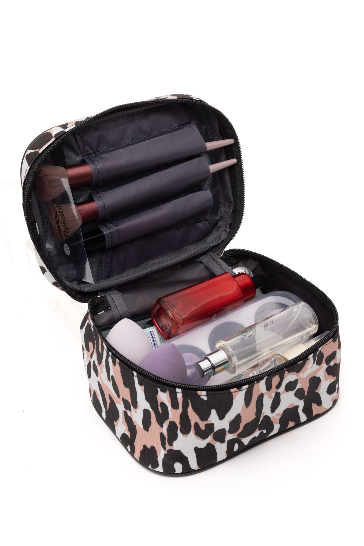 NS reliable-Organizator practic de machiaj din 2 piese Setul de machiaj elegant de călătorie este multifuncțional cu modelul Leopard. 6