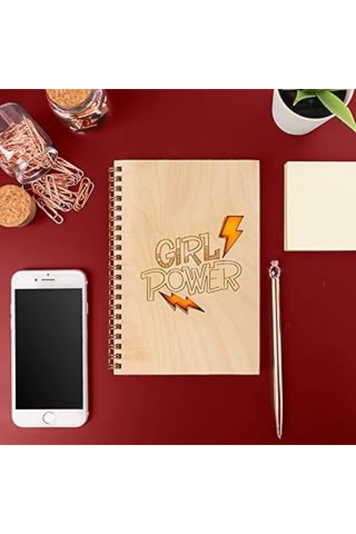 NZM TİCARET Girl Power Ahşap Kapaklı Defter