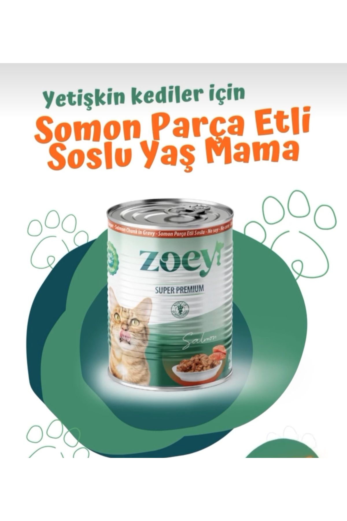 ZOEY PET PRODUCTS Zoey Somonlu Yetişkin Kedi Konserve Maması 400 gr x 6 Adet