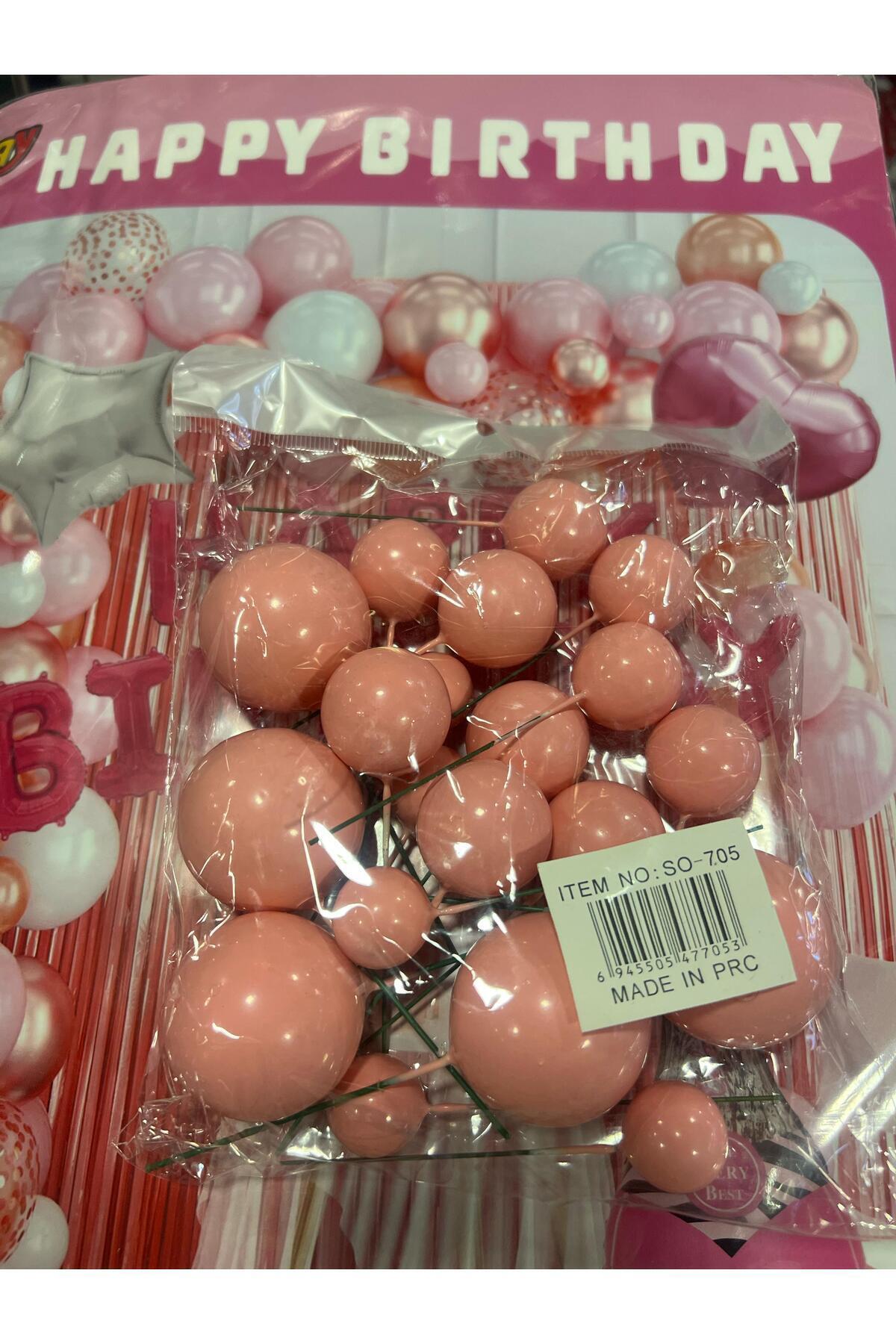 Happyland-Cake Decoration Pink Balls 20 Pieces Pastel Macaron Pink Cake Balloon Ornament 3