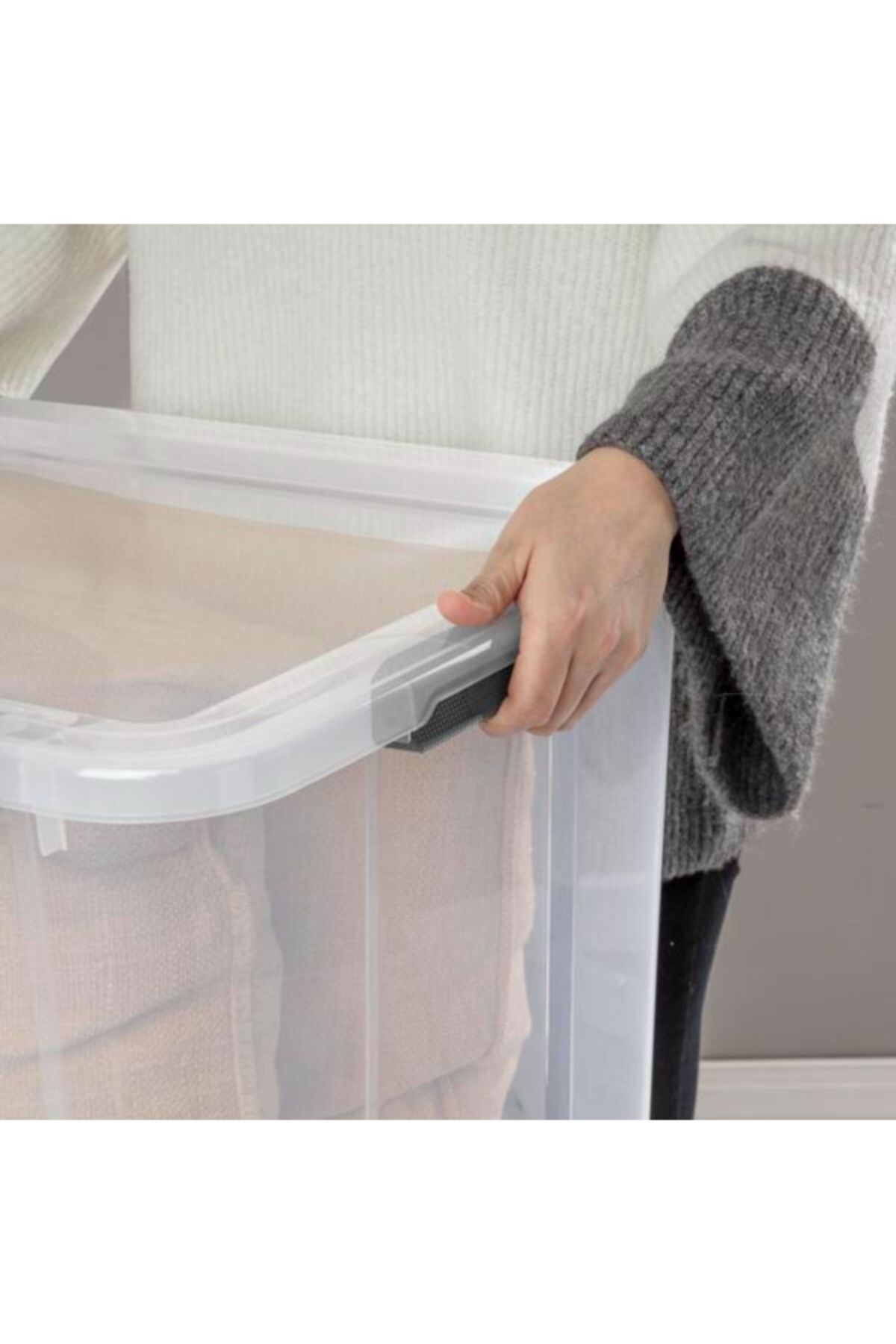 Sterilite-Stackable Hinge Lid Rectangular Space Saving Storage Box 75.7 Liter 5