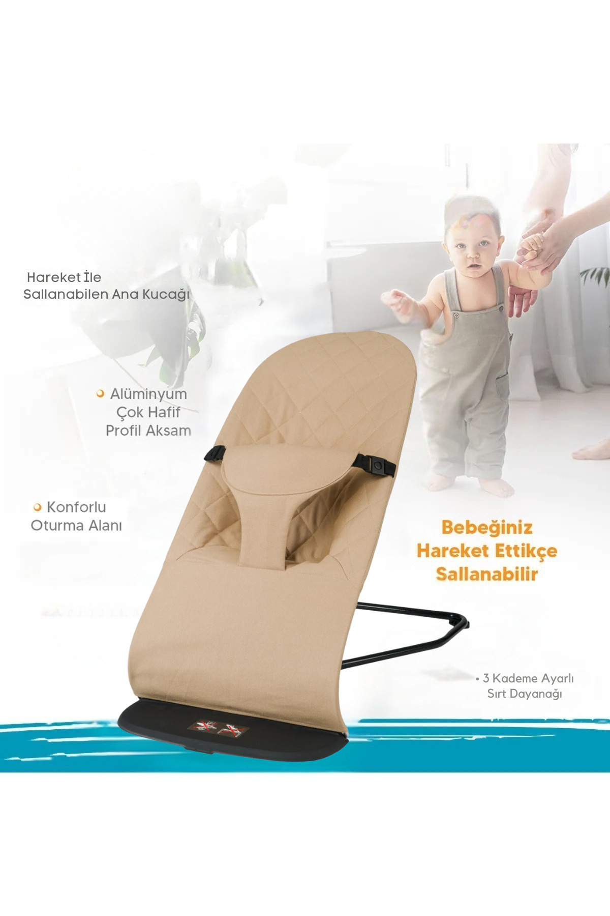 mamie Convers  Kademeli Sallanır Kolay Taşınabilen Üç Kademeli Anakucağı fotoğrafı 4 (önizleme)