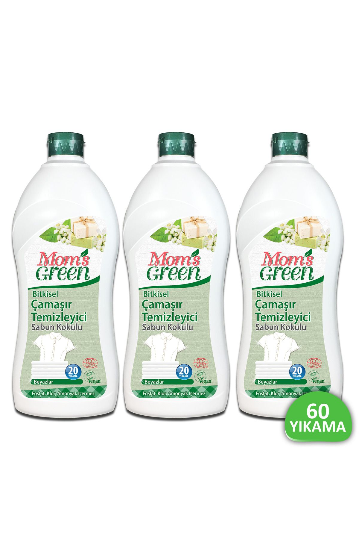 Mom's Green Sabun Kokulu Bitkisel Çamaşır Temizleyici 750 ml x 3 Adet