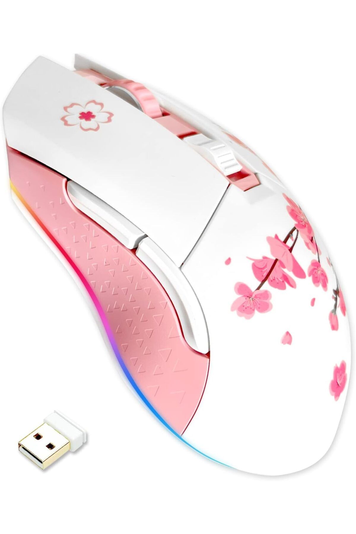 Choice-Sakura Pink Dareu Sakura Pink Wireless Wired Gaming Mouse Dual-mode Rechargeable 7 Buttons Dpi Rgb A 1