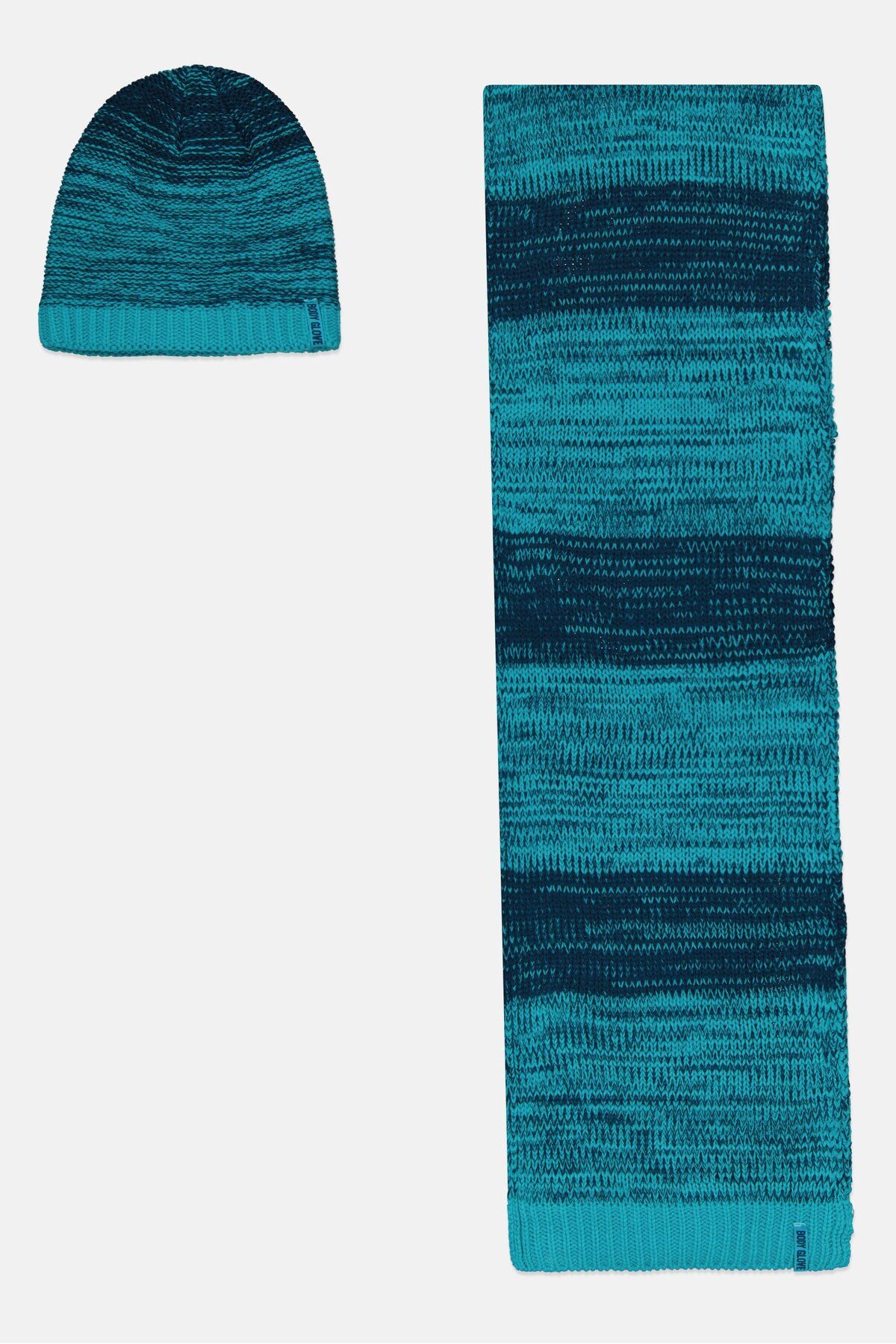 Body Glove-Women 2 Pieces Textured Scarf And Beanie Set, Turquoise Combo 1