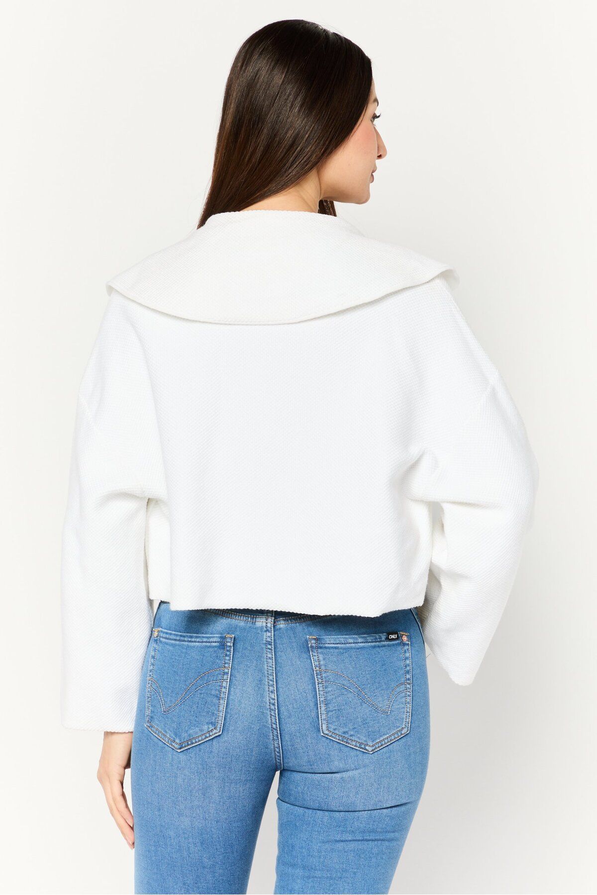 Emporio Armani-Women Textured Cardigan, White 4