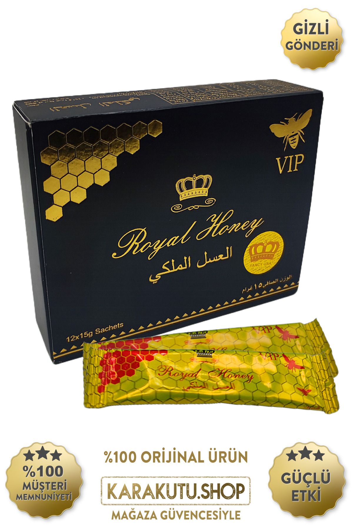 Royal Honey Vıp 12 Adet Royal Honey Bal Siyah Ballı Stick Ginseng Enerji Bir Kutu Wonderfull honey