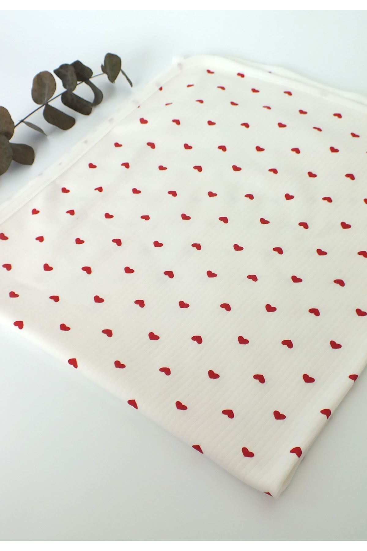 Bebe wini %100 Pamuk Kırmızı Kalpli Tek Kat Bebek Battaniye fotoğrafı 3 (önizleme)