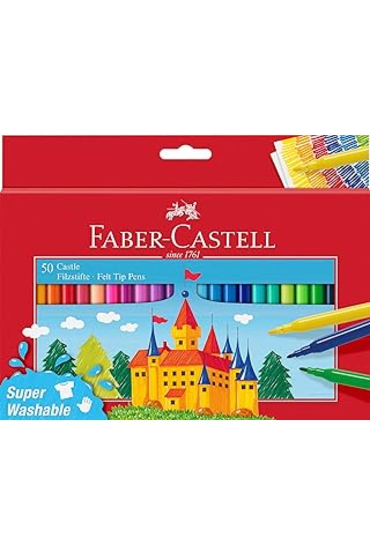 Pazarcan Faber-Castell 554204 Castle Keçeli Kalem, 50'Li