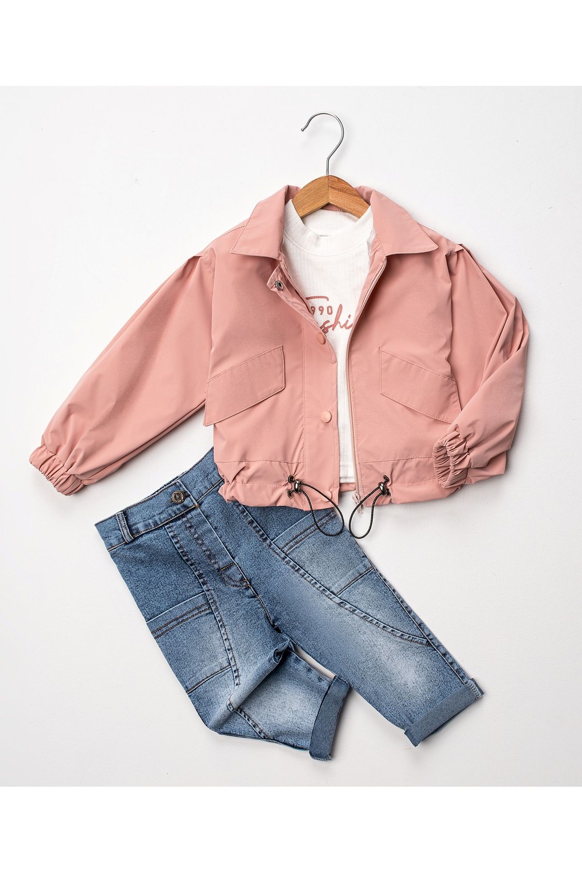 esso mandolin-Girl Vest Sweat Pants 3-Piece Set 2