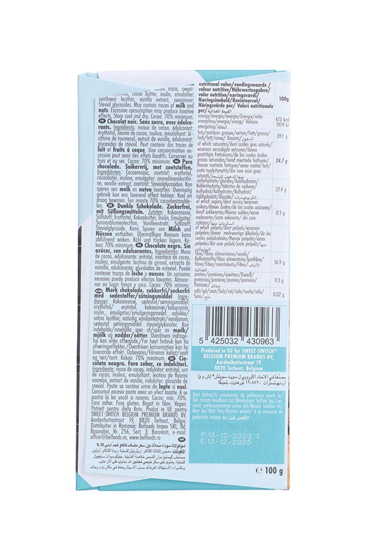 Sweet-Switch Belgian 70% Dark Chocolate 100 Gm 2