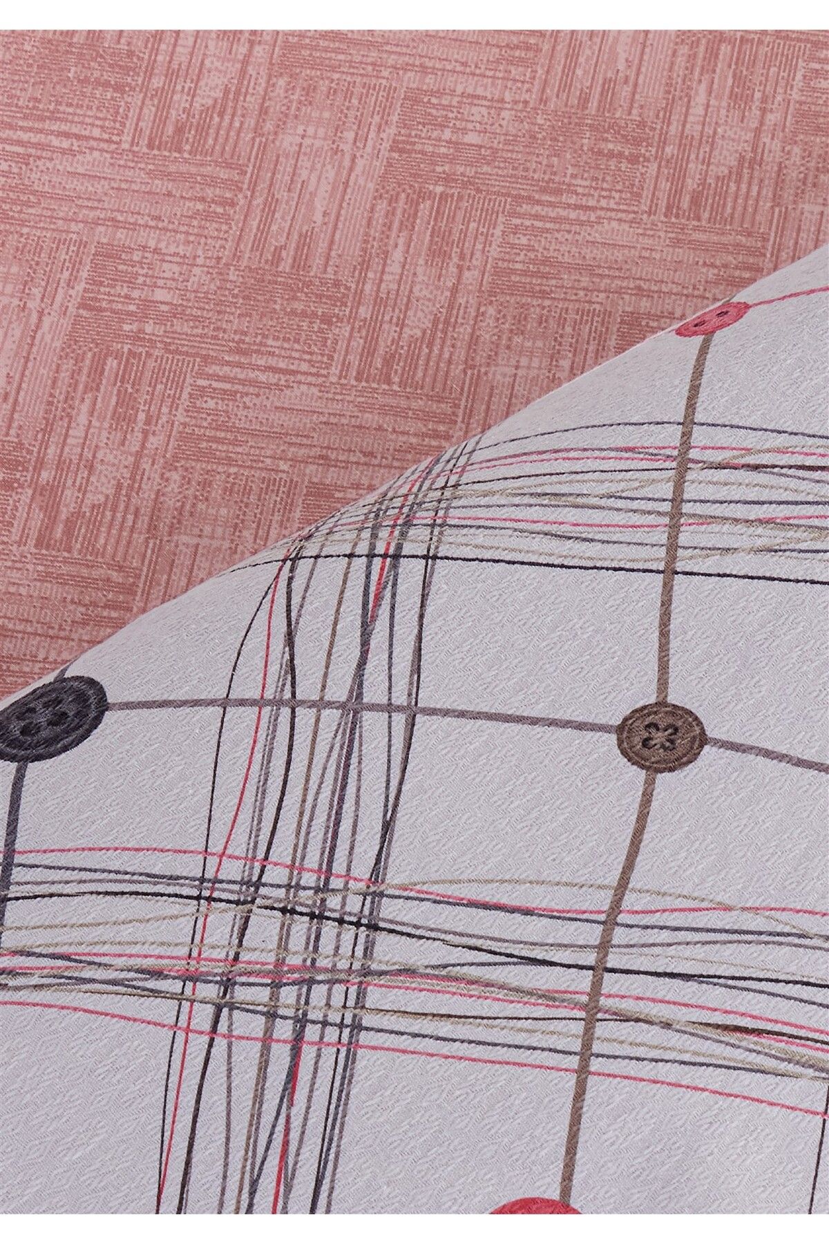 Evim-Soren Single Pique Set - 160X230 cm Harmony Gray & Pink 3