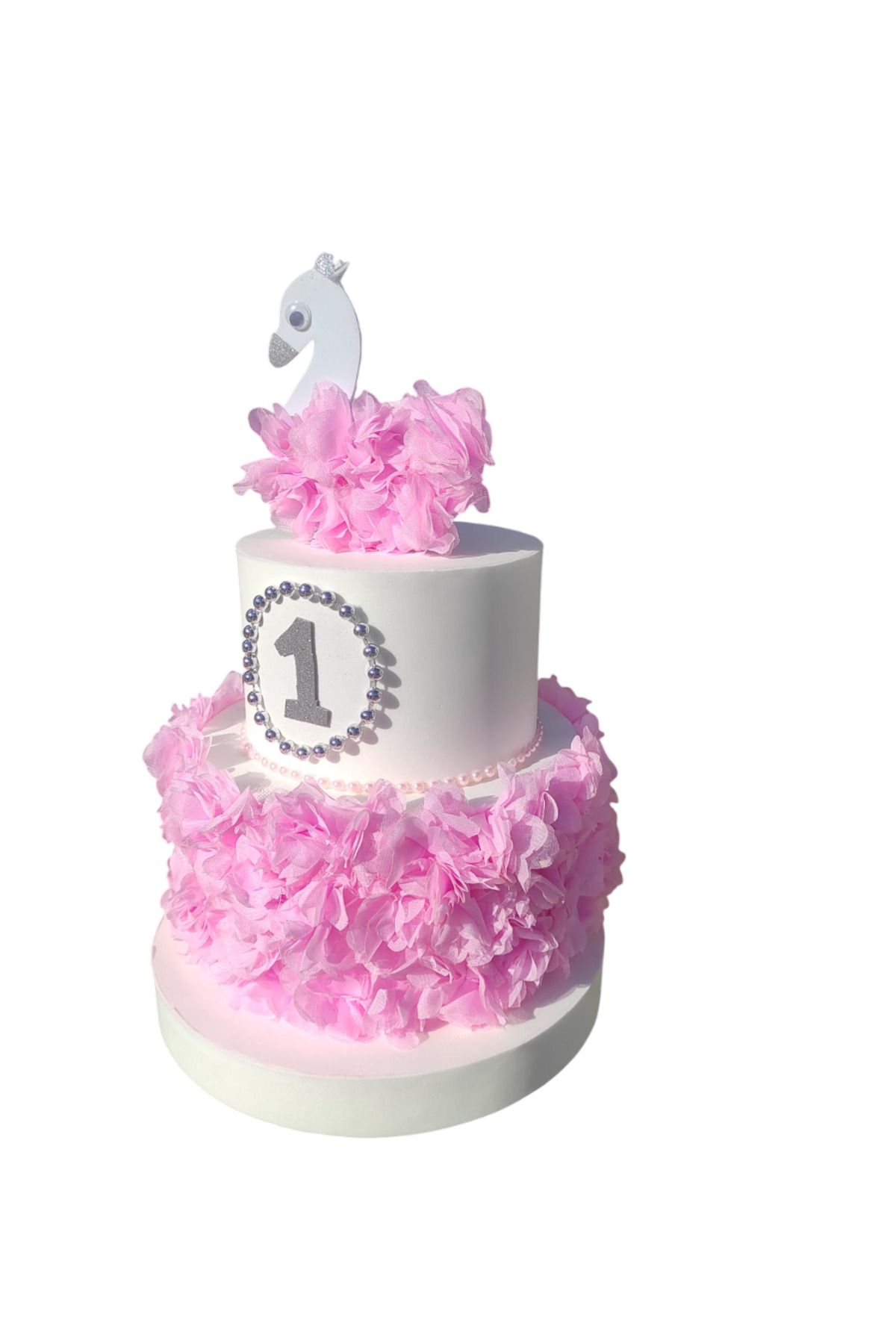 bizdenpastacılık-Model Cake Swan Silver Color Design (the Upper Number Can Change, You Just Need to Post a Message) 2