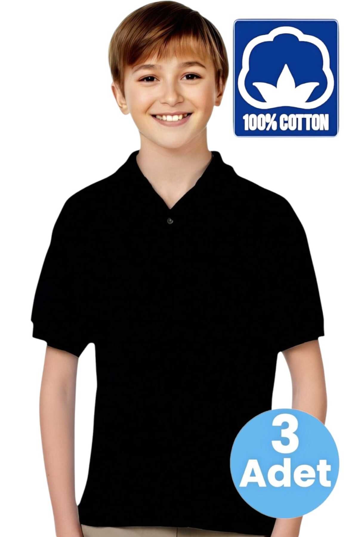 Uniquetrenders Tricouri Polo Pentru Băieți, 100% Bumbac, 3 Cutii, Uniforme Casual Și Școlare Masculin - 6–7 years