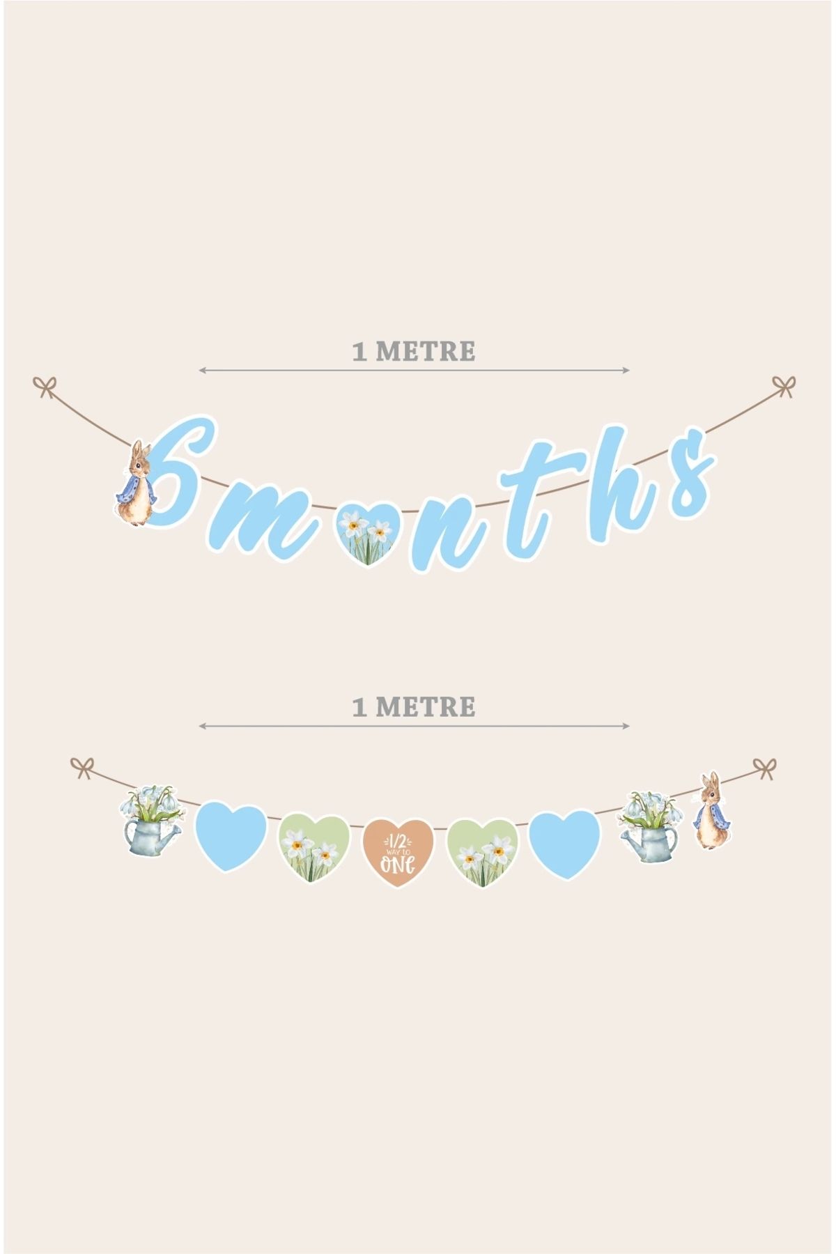 neşeli günlerim-Peter Rabbit Rabbit Half Age Party Σετ γενεθλίων 6 μηνών 3