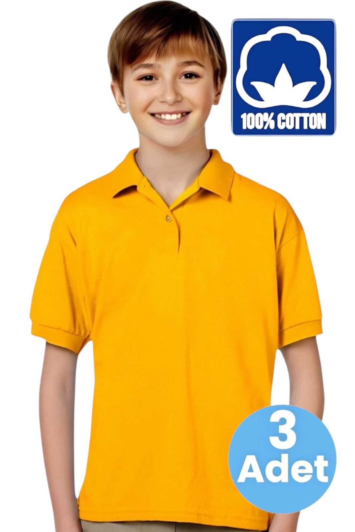 Uniquetrenders Tricouri Polo Pentru Băieți, 100% Bumbac, 3 Cutii, Uniforme Casual Și Școlare Masculin - 11–12 years