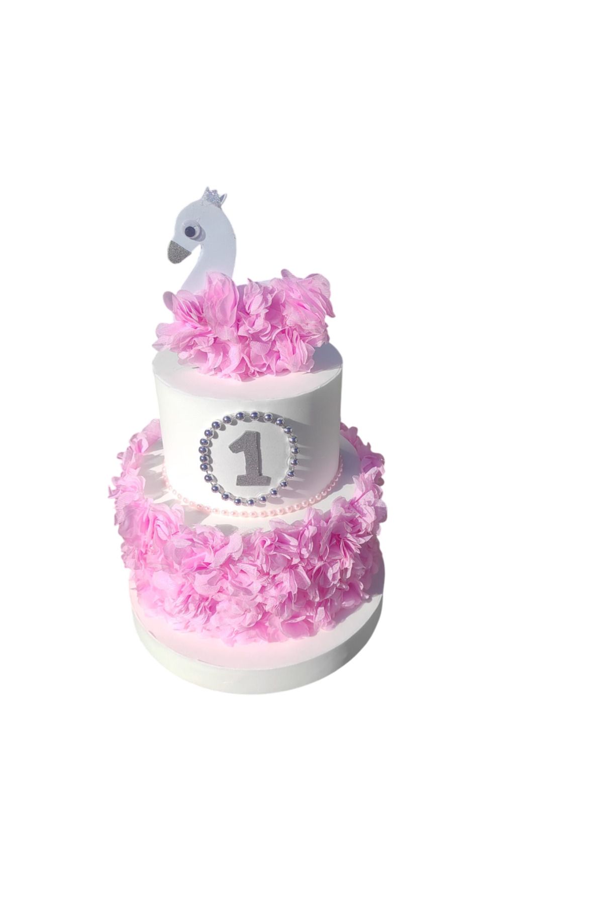 bizdenpastacılık-Model Cake Swan Silver Color Design (the Upper Number Can Change, You Just Need to Post a Message) 6