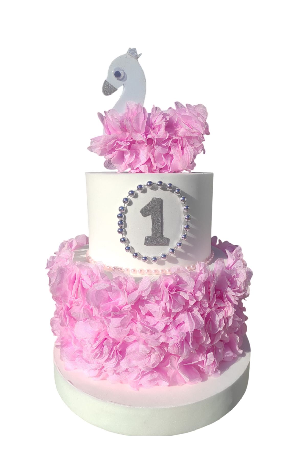 bizdenpastacılık-Model Cake Swan Silver Color Design (the Upper Number Can Change, You Just Need to Post a Message) 4