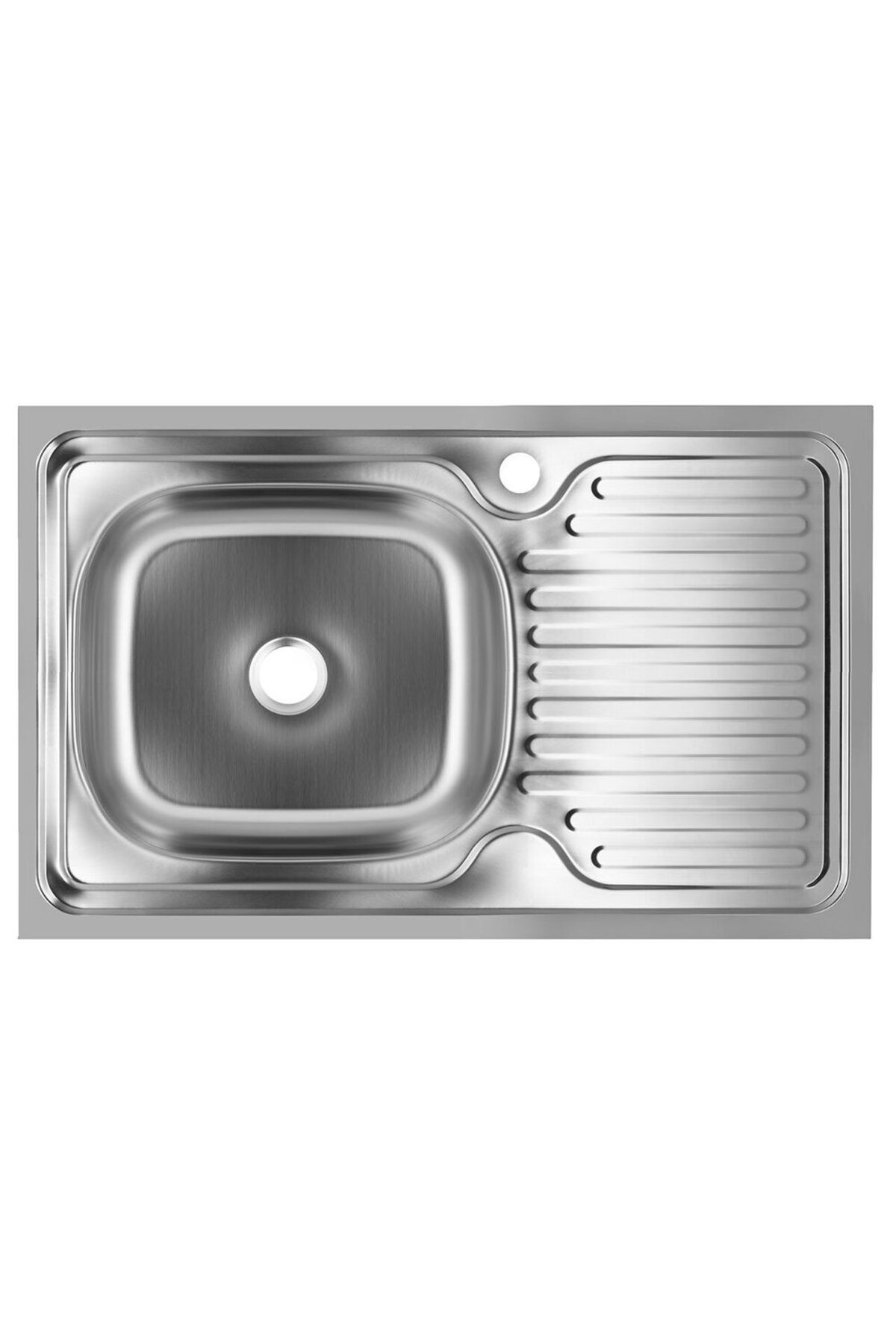 SANITEC Chiuveta Bucatarie Sanitec S416s, Pentru Masca, Finisaj Satinat, Cuva Stanga, 80x50cm, Inox - One Size