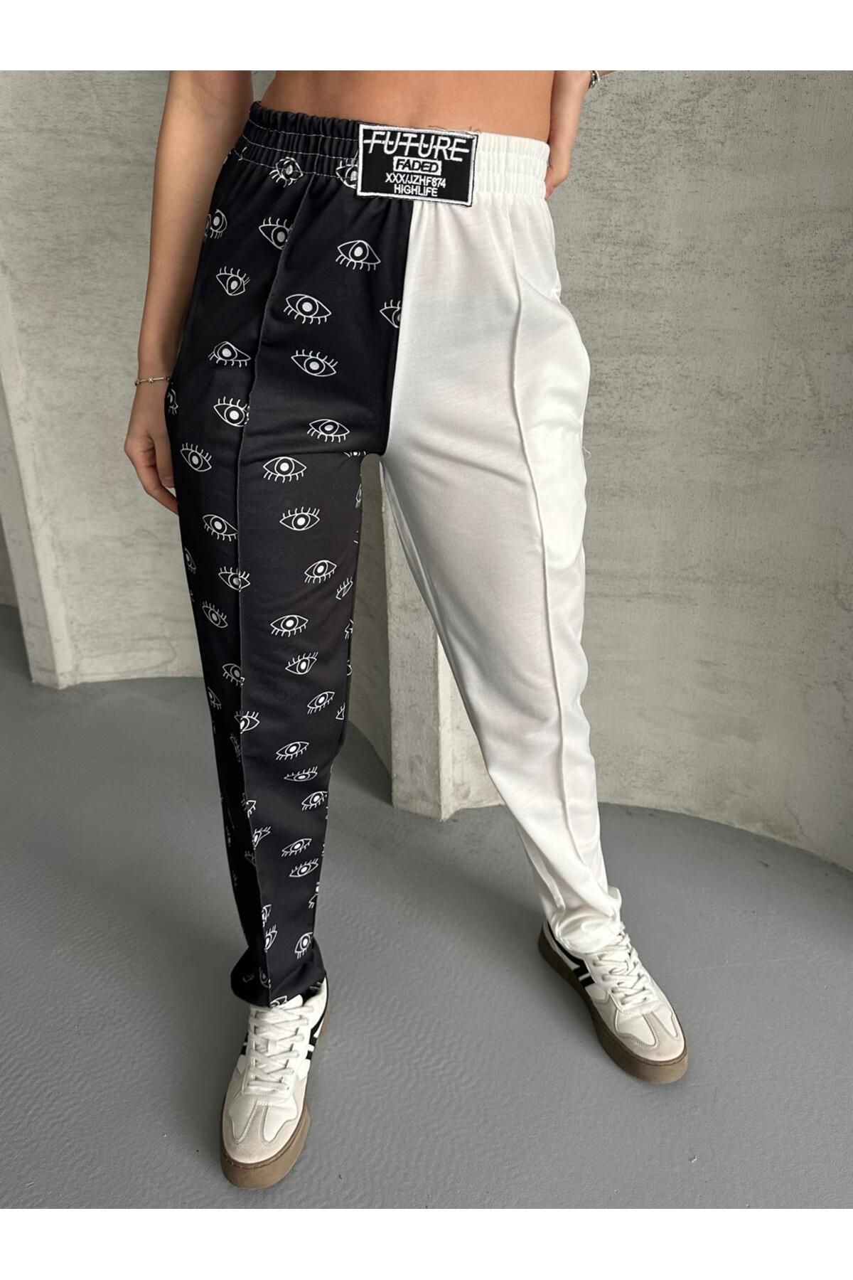 RPT MODA-Digital Printed Double Color Patterned Comfortable High Waist Jogger Bottom Tracksuit 6