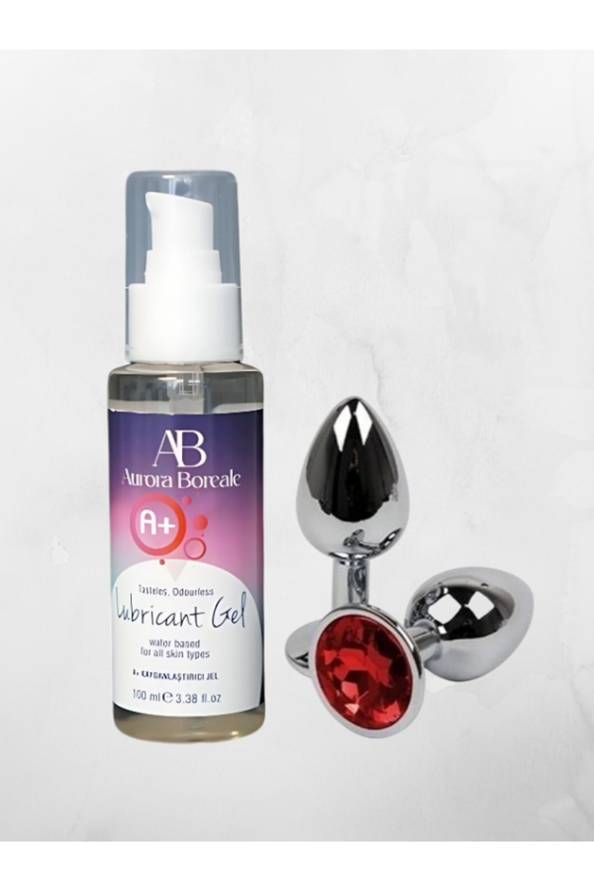 AŞKIN DEPOSU Aurora Boreale Anal A+ Kayganlaştırıcı Jel 100ml Çelik Plug Küçük Boy