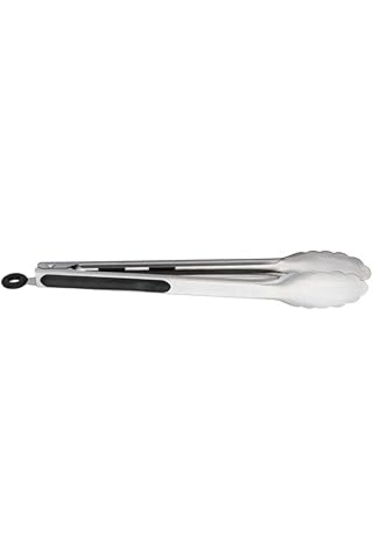 NZM TİCARET Barbekü Mangal Izgara Maşası, Paslanmaz Çelik, Silikon, 40 Cm, Siyah