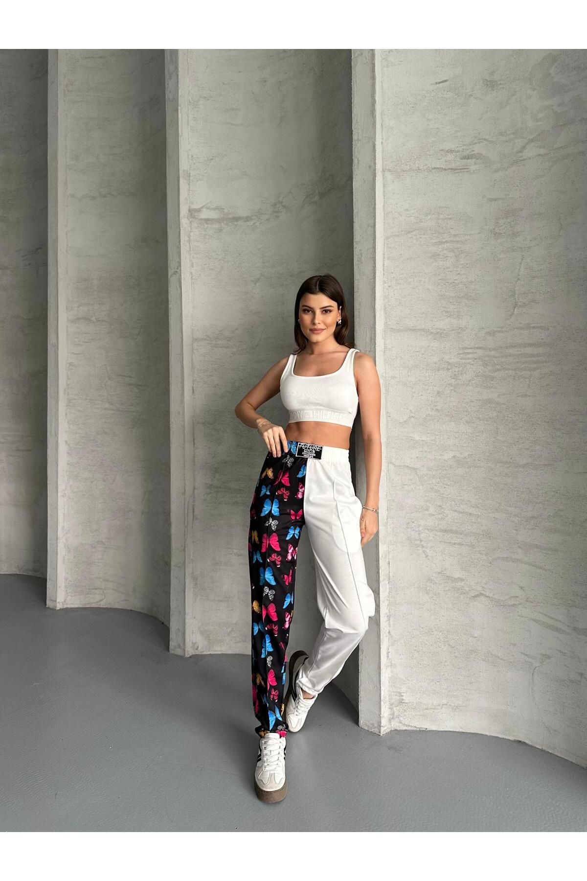 RPT MODA-Digital Printed Double Color Patterned Comfortable High Waist Jogger Bottom Tracksuit 4