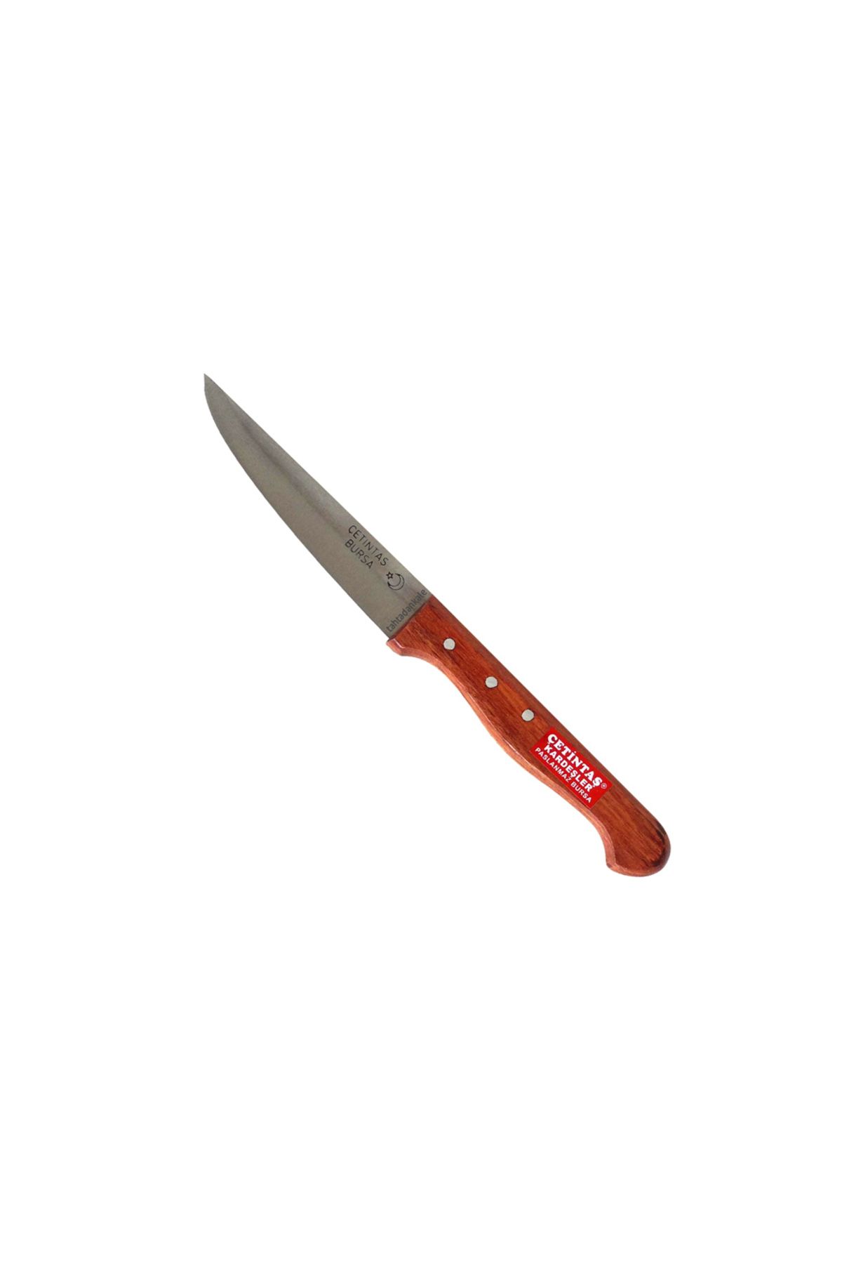 OEM Çetintaş Paslanmaz Bursa Sebze Bıçağı 12 cm, Ahşap Gül Sap