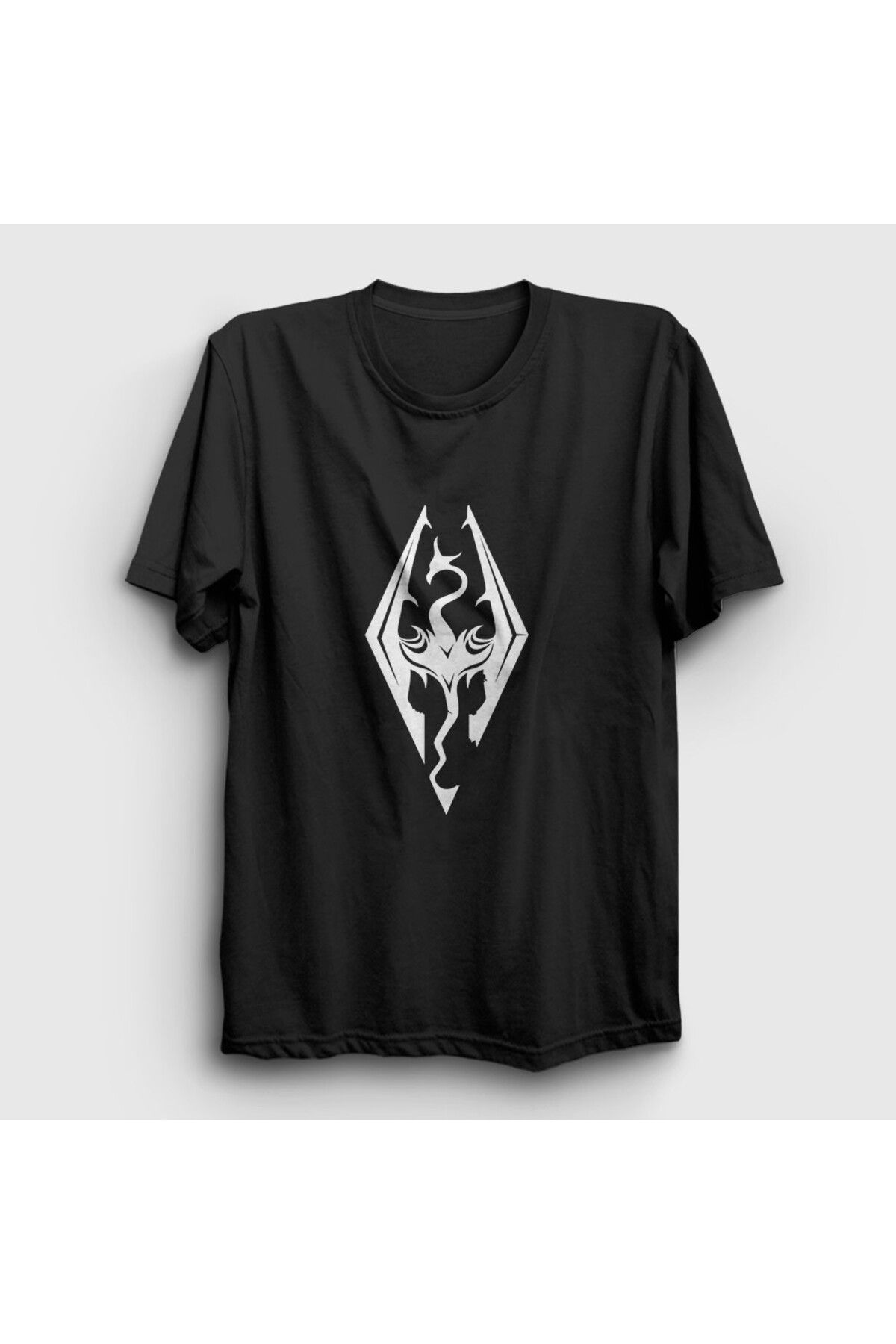 Presmono-Unisex Black Skyrim T-Shirt - Elder Scrolls V 432561 tt 1