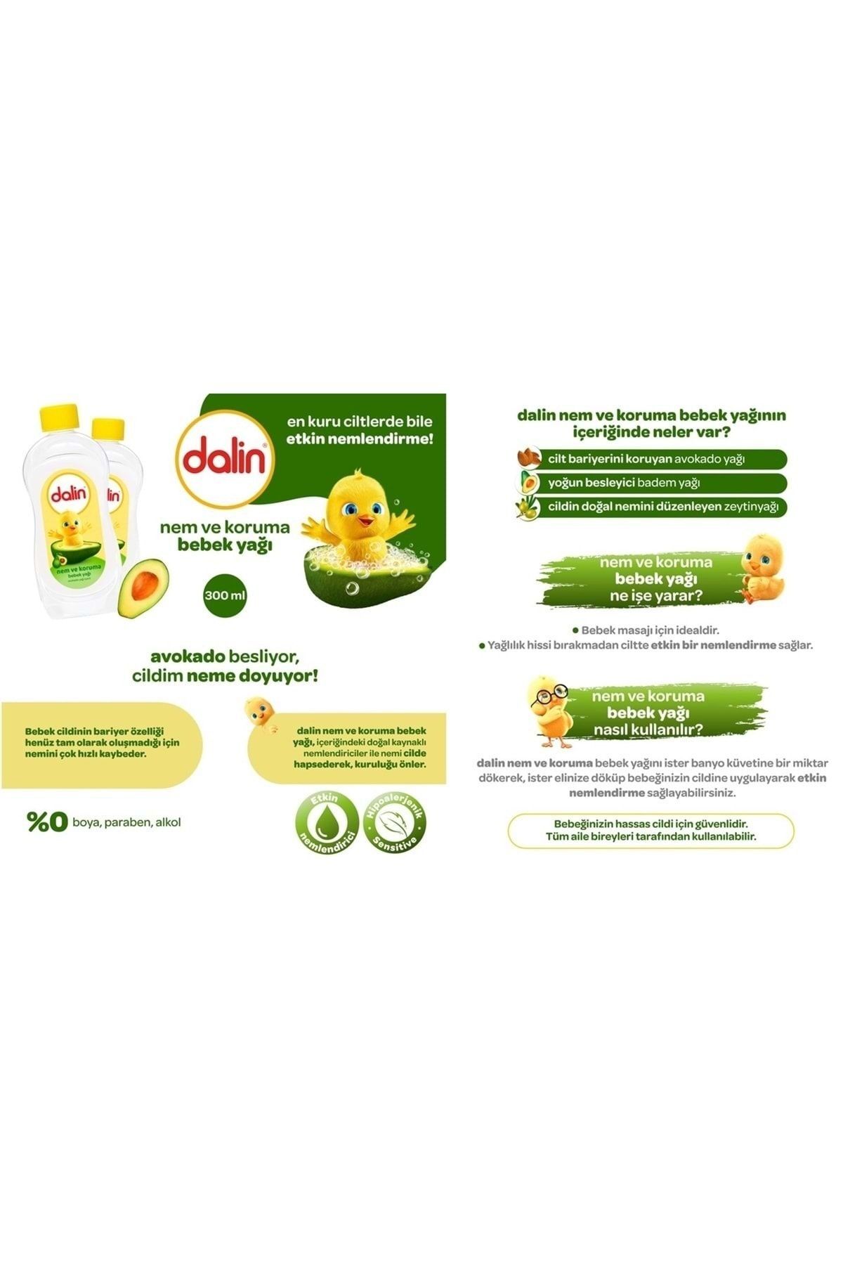 Dalin Bebek Yağı Nem ve Koruma 6 x 300 ml fotoğrafı 4 (önizleme)