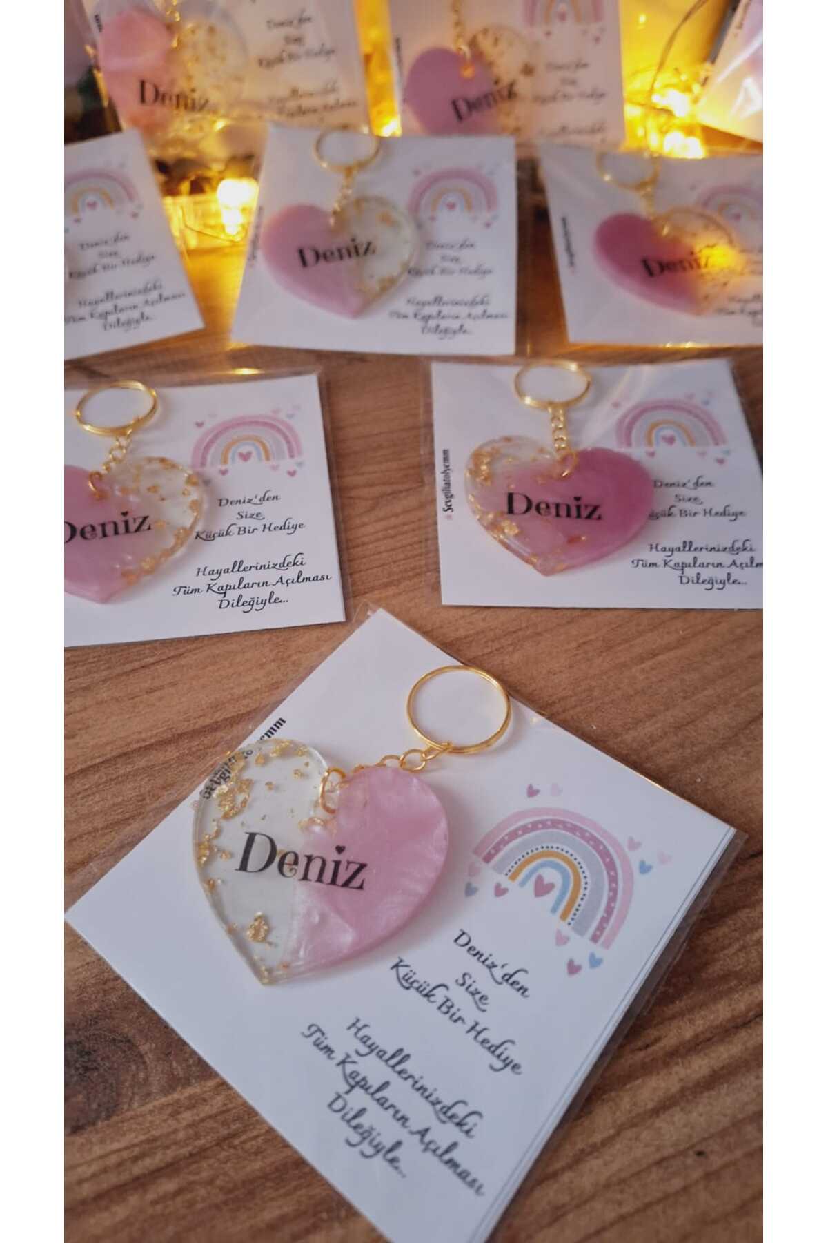 sevgiliatolyemm mutluluk getirmesi dileğiyle İSİMLİ VE KARTLI ANAHTARLIK 5 ADET  DOĞUM GÜNÜ BEBEK BABYSHOWER HEDİYELİK fotoğrafı 2 (önizleme)