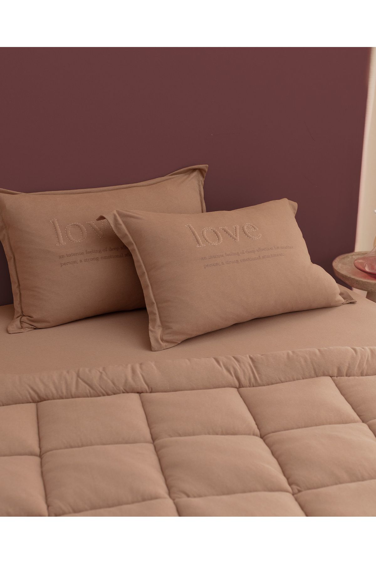 Bobigny Supersoft Çift Kişilik Comforter Set - Pudra - 3