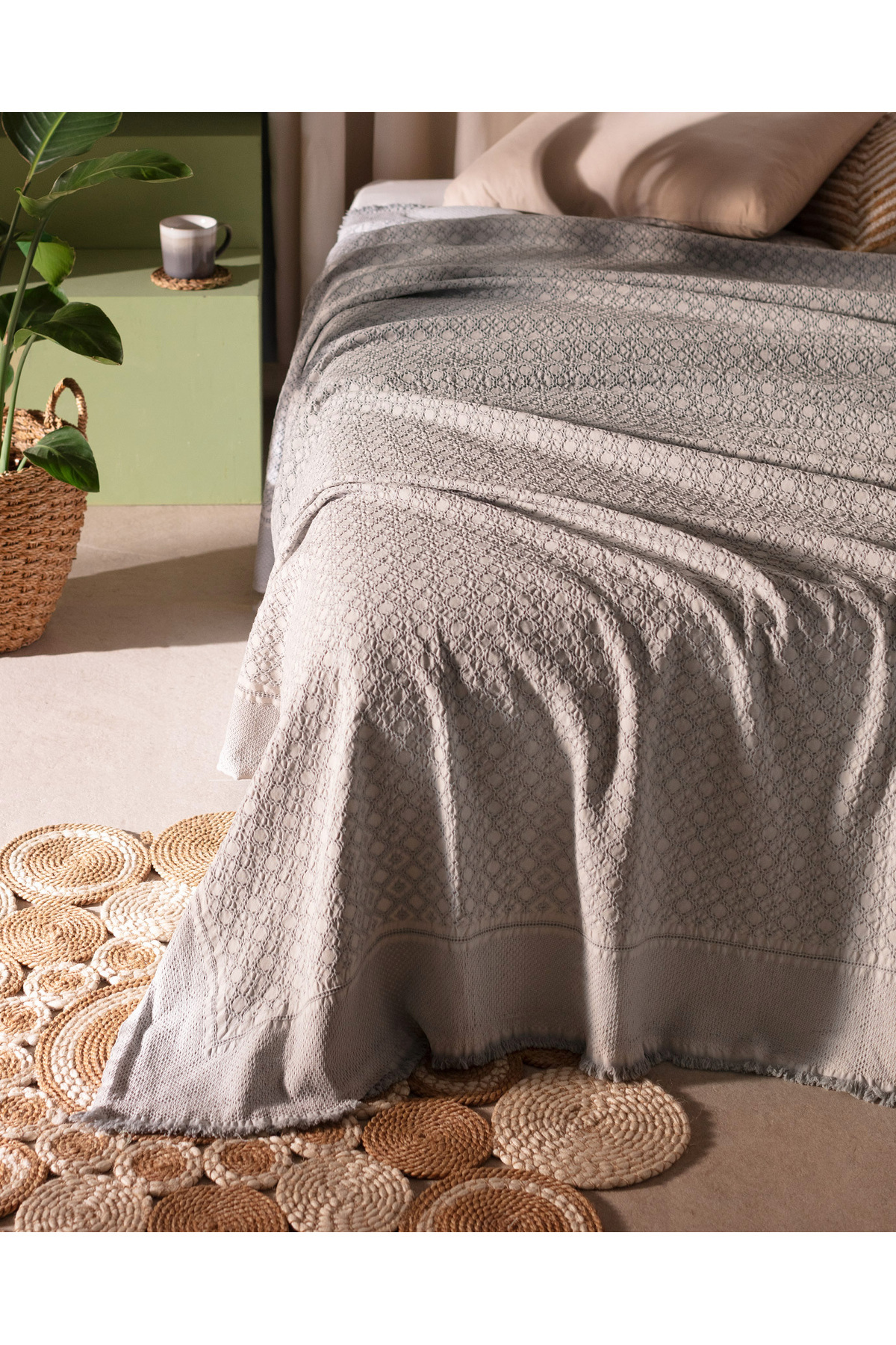 Madame Coco-Aceline Gray Double Cotton Bedspread 2